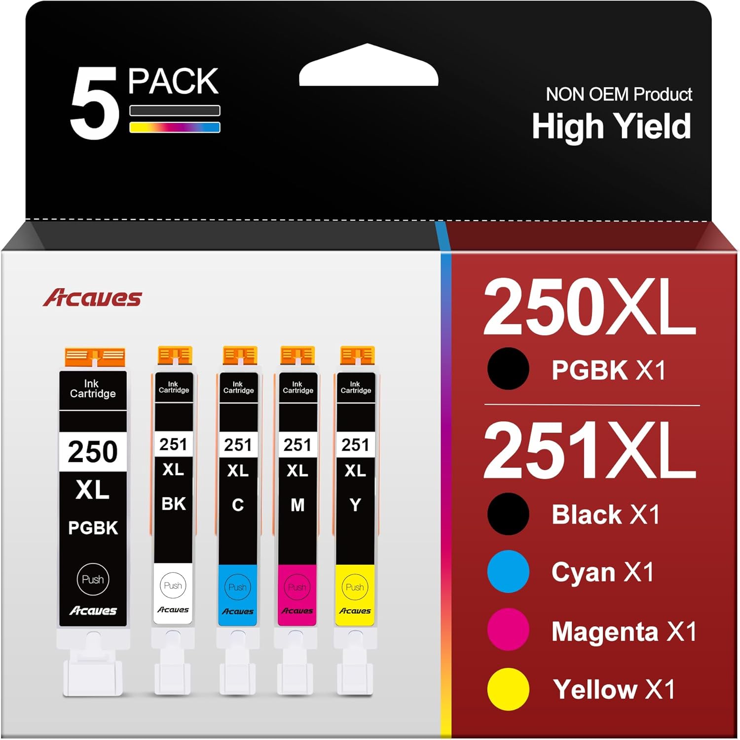 902XL Ink Cartridges for HP Printers High Yield Replacement for HP 902XL Ink Cartridges Combo Pack 902 Works for OfficeJet 6958 6962 Pro 6978 6968 6975 Printer T0A39AN 4-Pack,Black Cyan Magenta Yellow