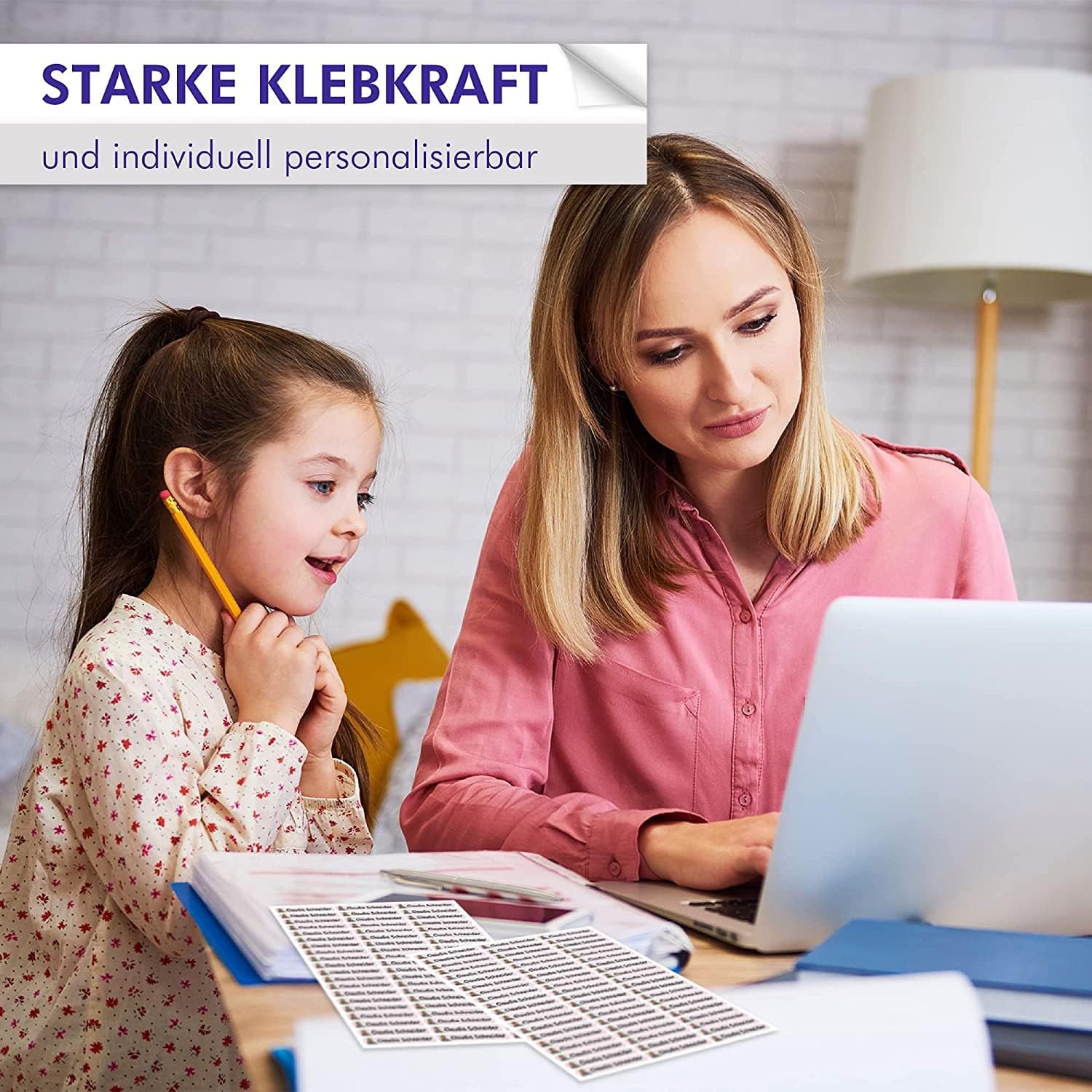 Indigos UG Name Stickers 6 x 1 cm Personalised Adhesive Labels Pack of 60 for Children, School and Nursery Pens, Pencil Case, Rulers, 066 Love Heart 066 - Love Heart