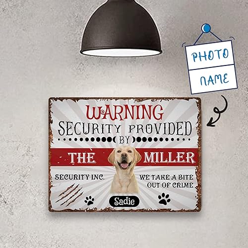 Miniatura 2 de D-Story Personalized Custom Metal Sign with Dog Photo&Name Picture Metal Poster Wall Art Decor Housewarming Gift for Family Lover Friend Hang in The