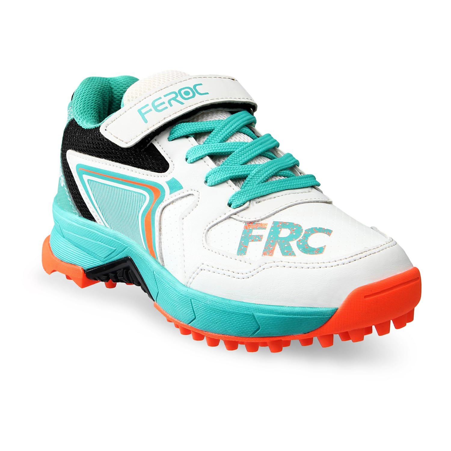 FEROC Power Cushion 39 Rubber Sole Kids Cricket Shoes (Orange, UK Footwear Size System, Big Kid, Men, Numeric, Medium, 3) 1