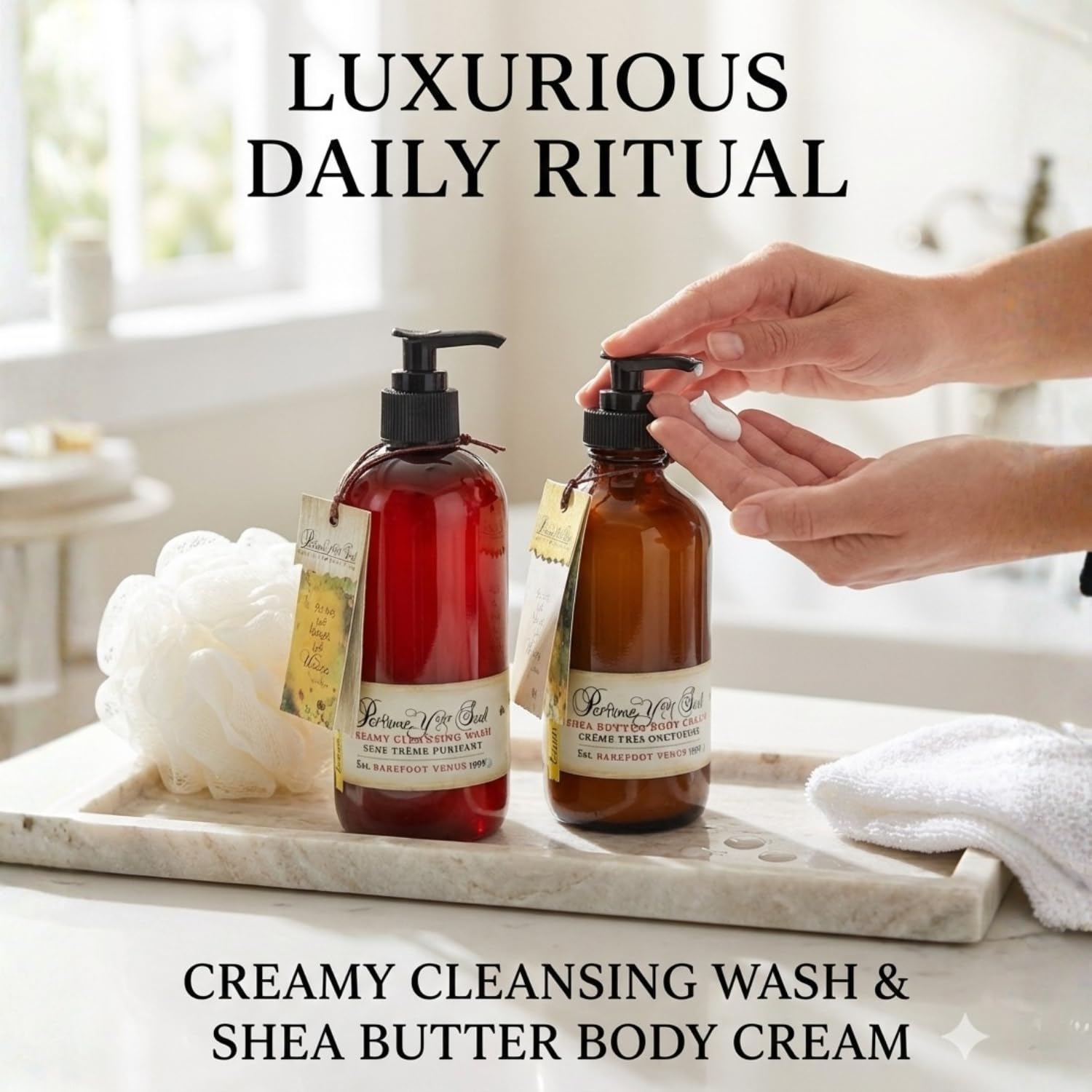 Barefoot Venus Creamy Cleansing Wash and Body Cream Bundle (Lemon Freckl)