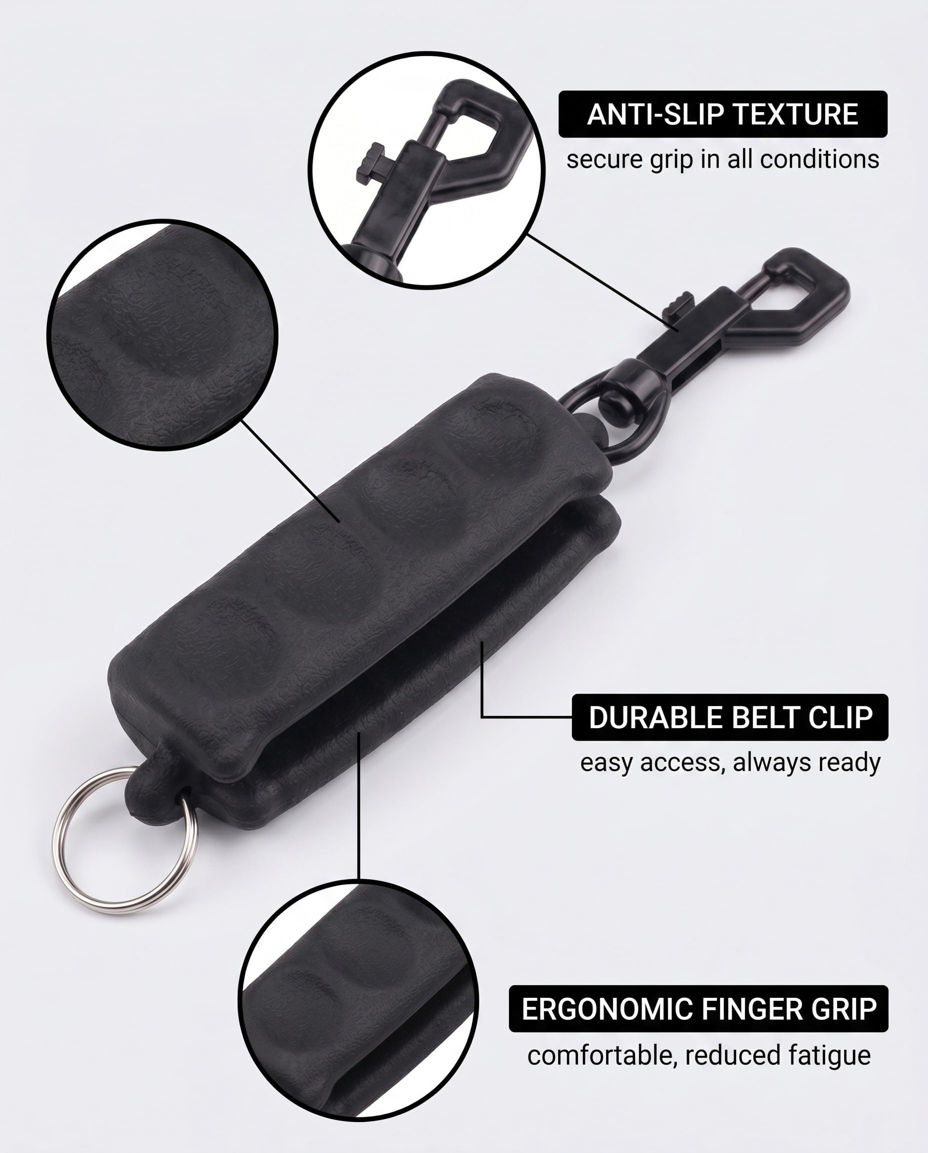 Lot de 2 extracteurs de flèches en caoutchouc avec clip ceinture noir pour fleche arc – Facilite le retrait des flèches et protège les mains pour arcs et flèches