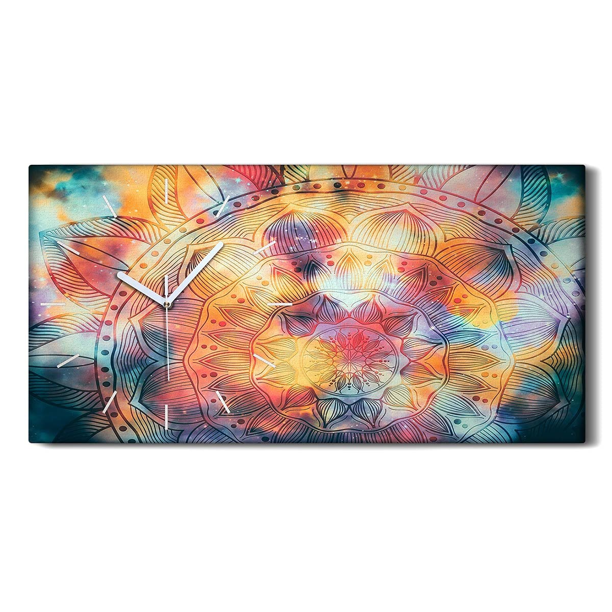 Horloge sur toile Coloray art mural sans bruit pour éliminer le tic-tac stressant