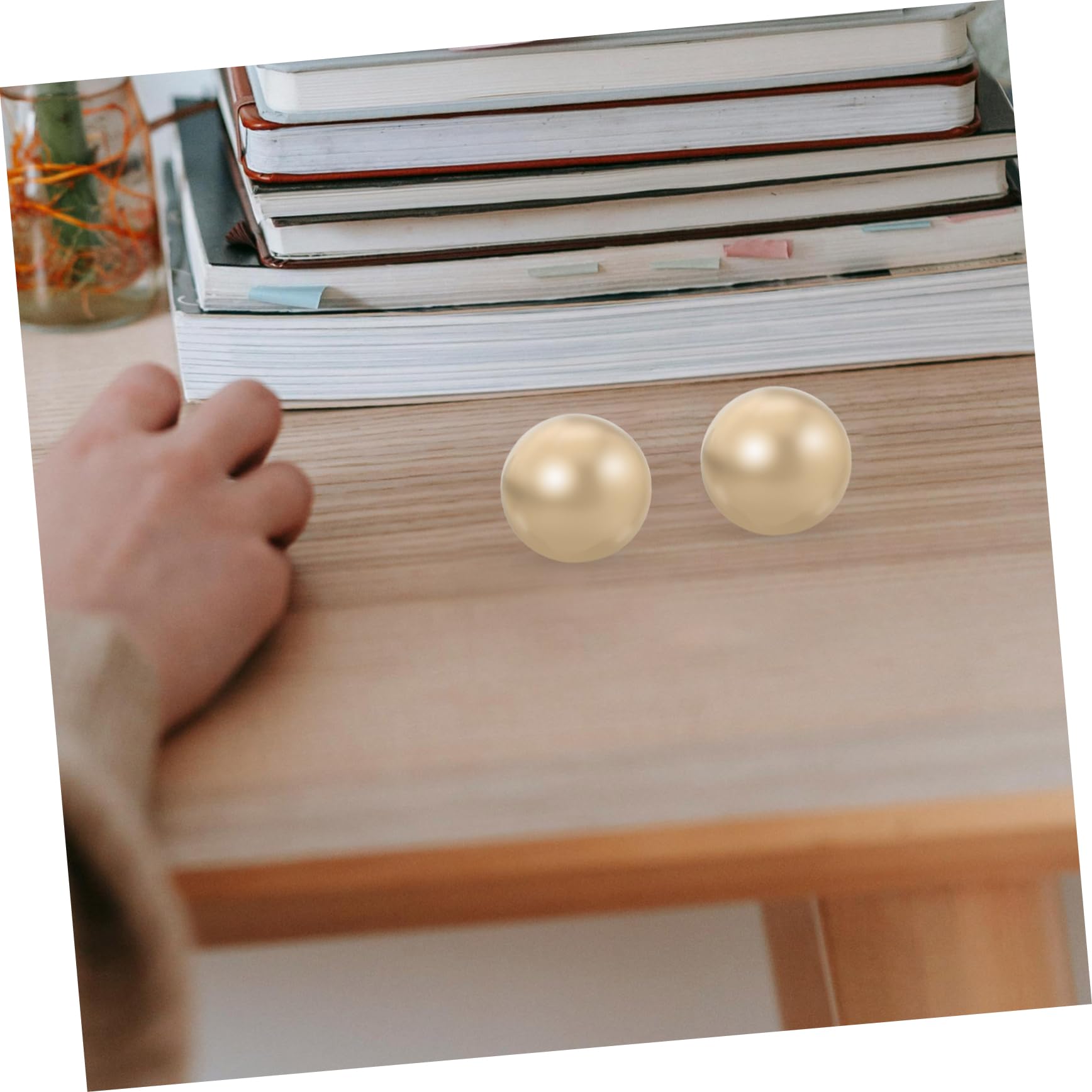 Bolas de Masaje de Latón Dorado para Manos, 2 Piezas, Balones de Ejercicio Pequeñas para Relajación y Decoración en Casa o Gimnasio
