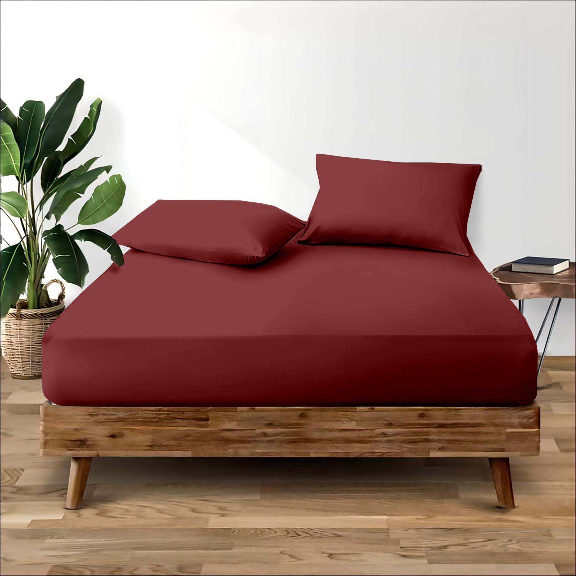Cotton Comfort Bedding Single Fitted Sheet Deep 35cm for Single Bed 100% Egyptian Cotton 400 Thread Count Fitted Bed Sheets Single Comfortable & Breathable Super Soft Bed Sheets โ image 1
