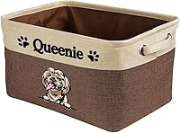 Vista 14 de Cesta de almacenamiento plegable personalizada con divertido perro Shih Tzu, plegable de tela resistente para juguetes para mascotas, cubo con asas
