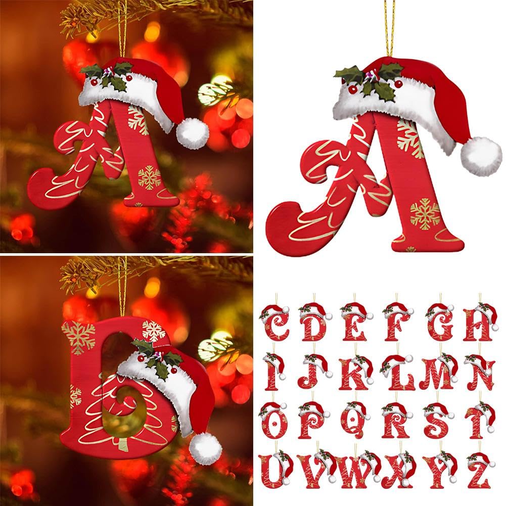 Ciondolo a forma di albero di Natale con 26 lettere dalla A alla Z