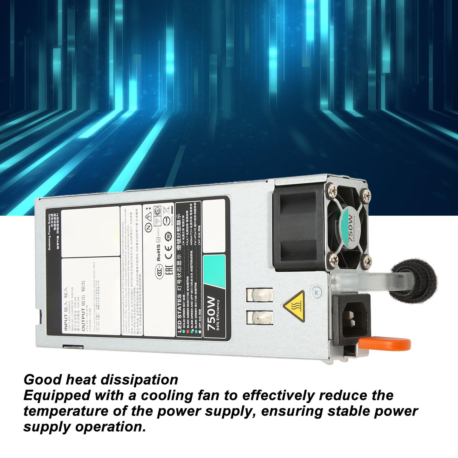 Server-Netzteil, D750E S6, 750 W, EPP, 100 Bis 240 V, Batterie-Backup, für Dell R530 R630 R730 R730XD R540 R640 R740 R40XD