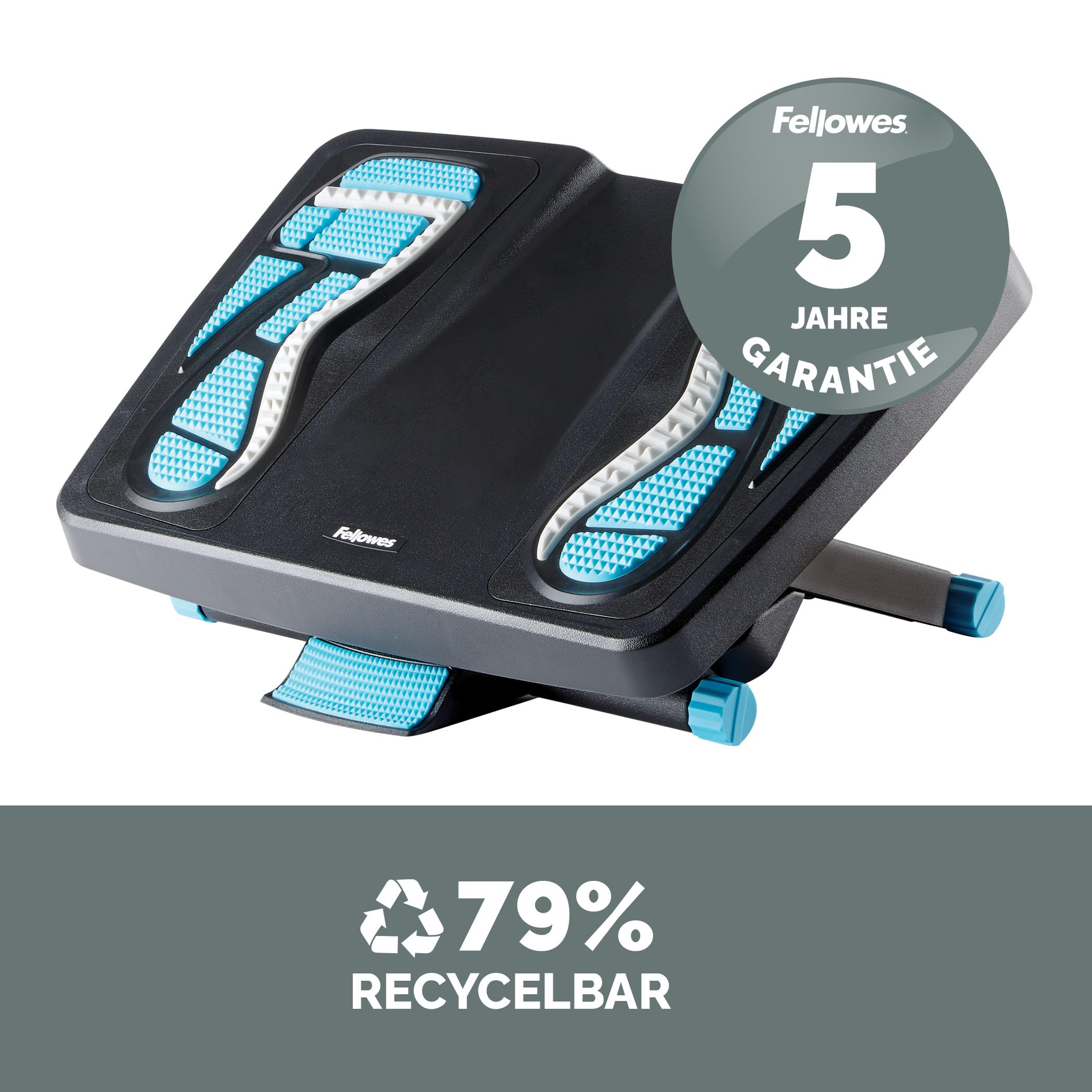 Fellowes 8068001 Fußstütze Energizer verstellbar mit Reflexzonen-Massageoberfläche, schwarz
