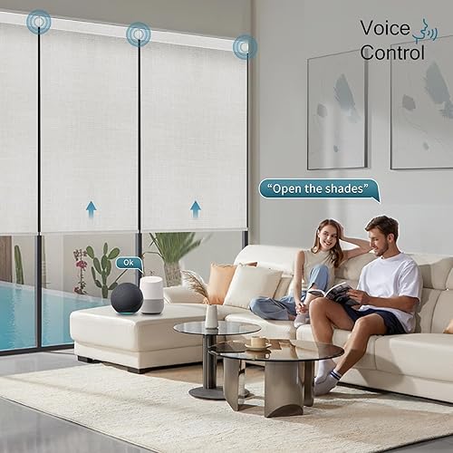 Miniatura 4 de Persiana enrollable motorizada, persianas inteligentes 100% opacas que funcionan con Apple Homekit, Alexa, Google Home, control remoto, persianas