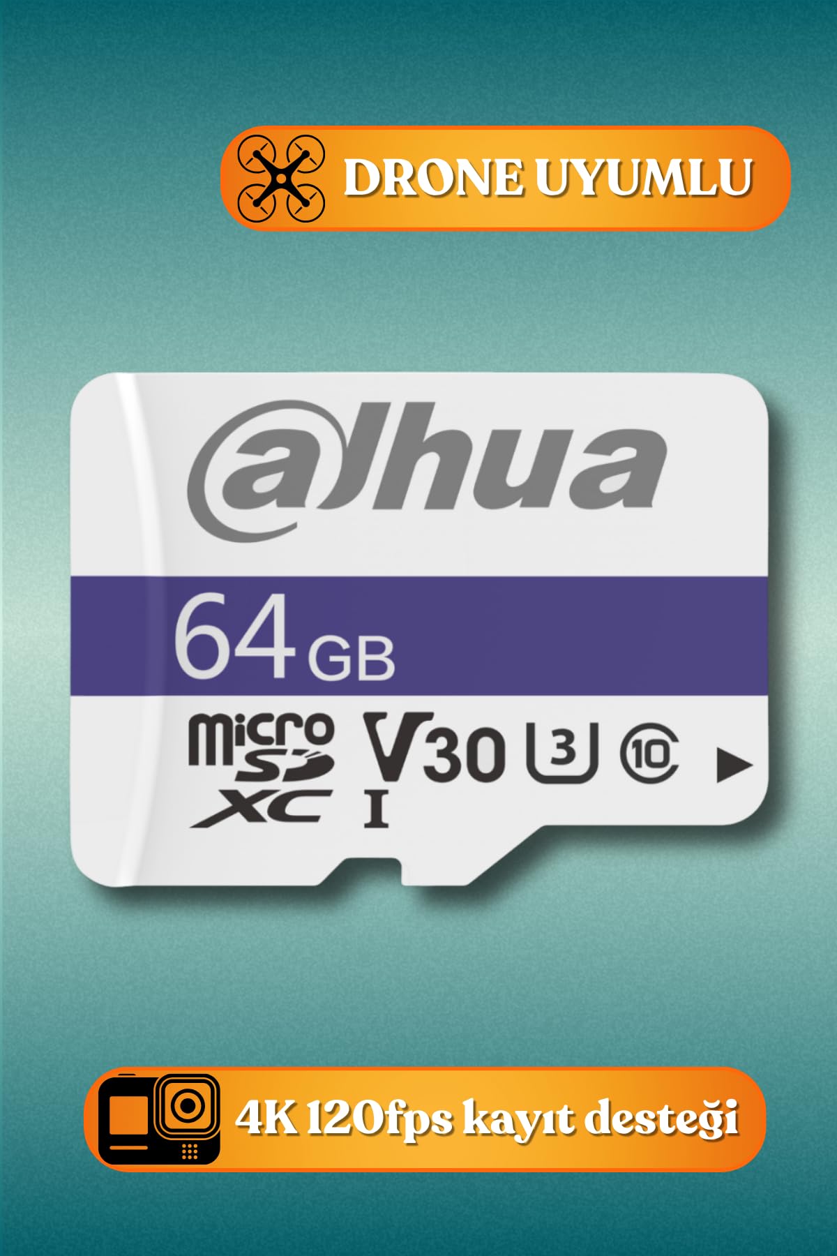 Dahua C100A 64GB MicroSD Hafıza Kartı (SD Adaptörlü) : Amazon.com