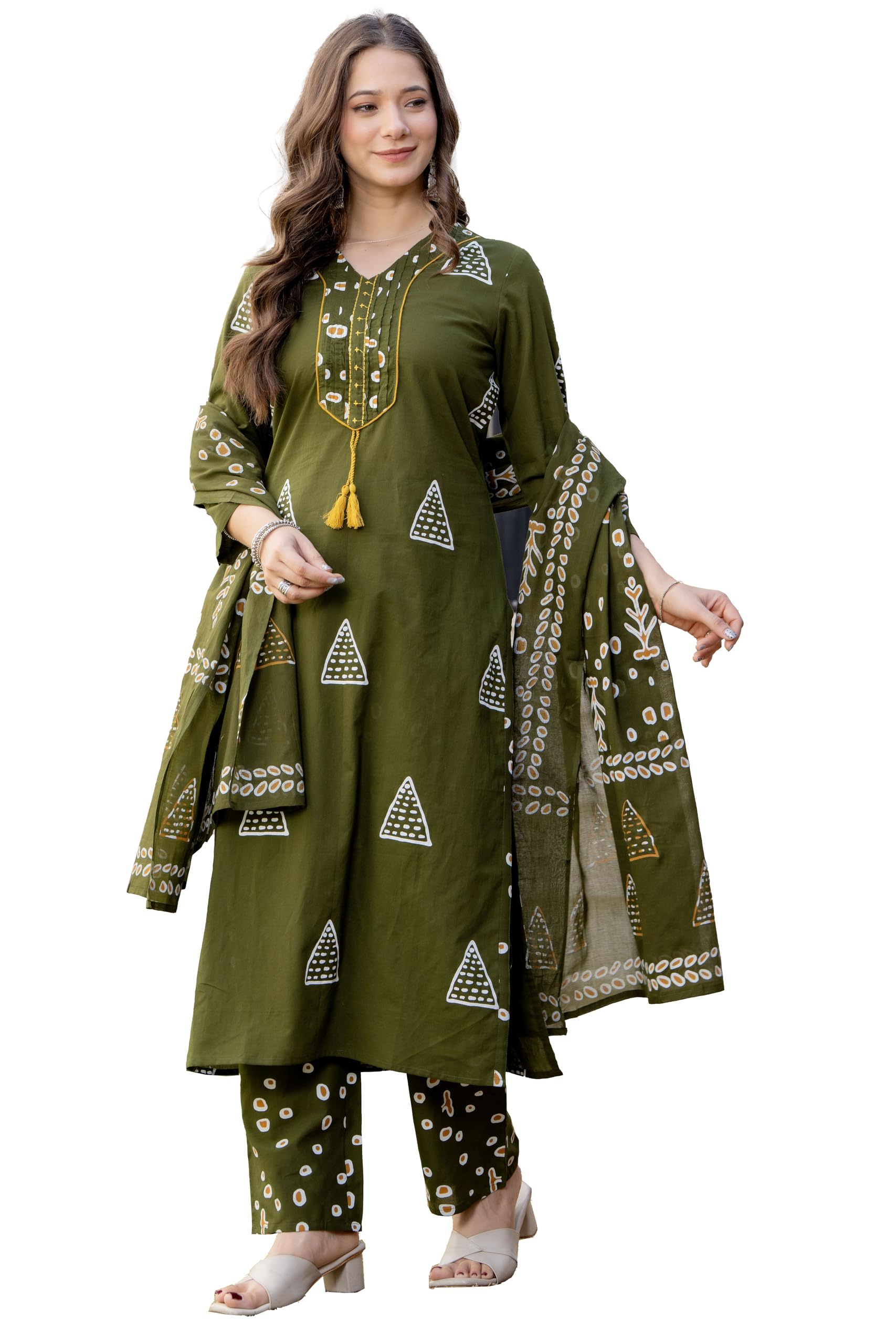 parthvi Women's Pure Cotton Printed Straight Kurta Set with Palazzo Pants & Dupatta- Ethnic Wear, Black-picture-54