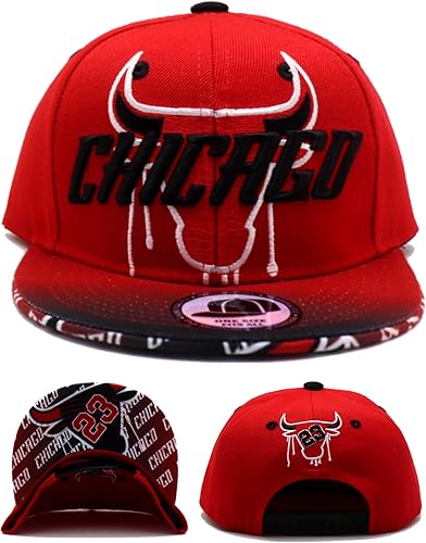 Chicago New Toddler Premium Leader 23 Shadow Drip Bull Head Red Black Era Snapback Gorra, Rojo -