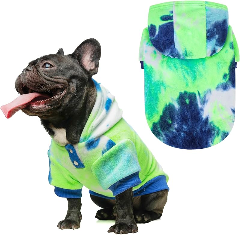 Moletom com Capuz Tie Dye para Cães BEAUTYZOO em Fleece Macio, com Abertura para Guia e Punhos Elásticos