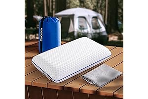 Travel and Camping Cooling Memory Foam Pillow for Backpacking and Airplanes