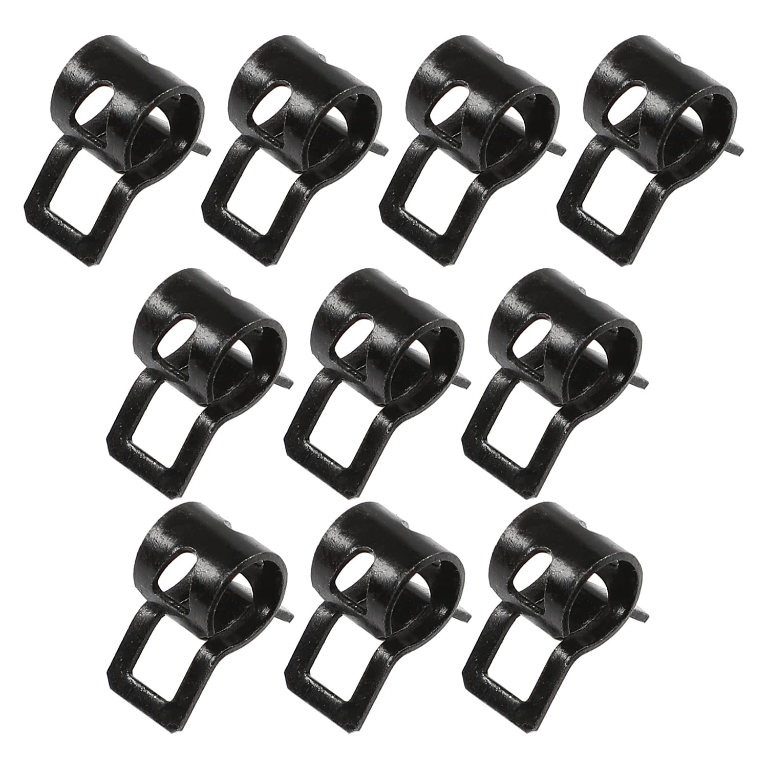 MroMax Steel Band Clamp 7mm for Fuel Line Silicone Hose Tube Spring Clips Clamp Black Manganese Steel 10Pcs