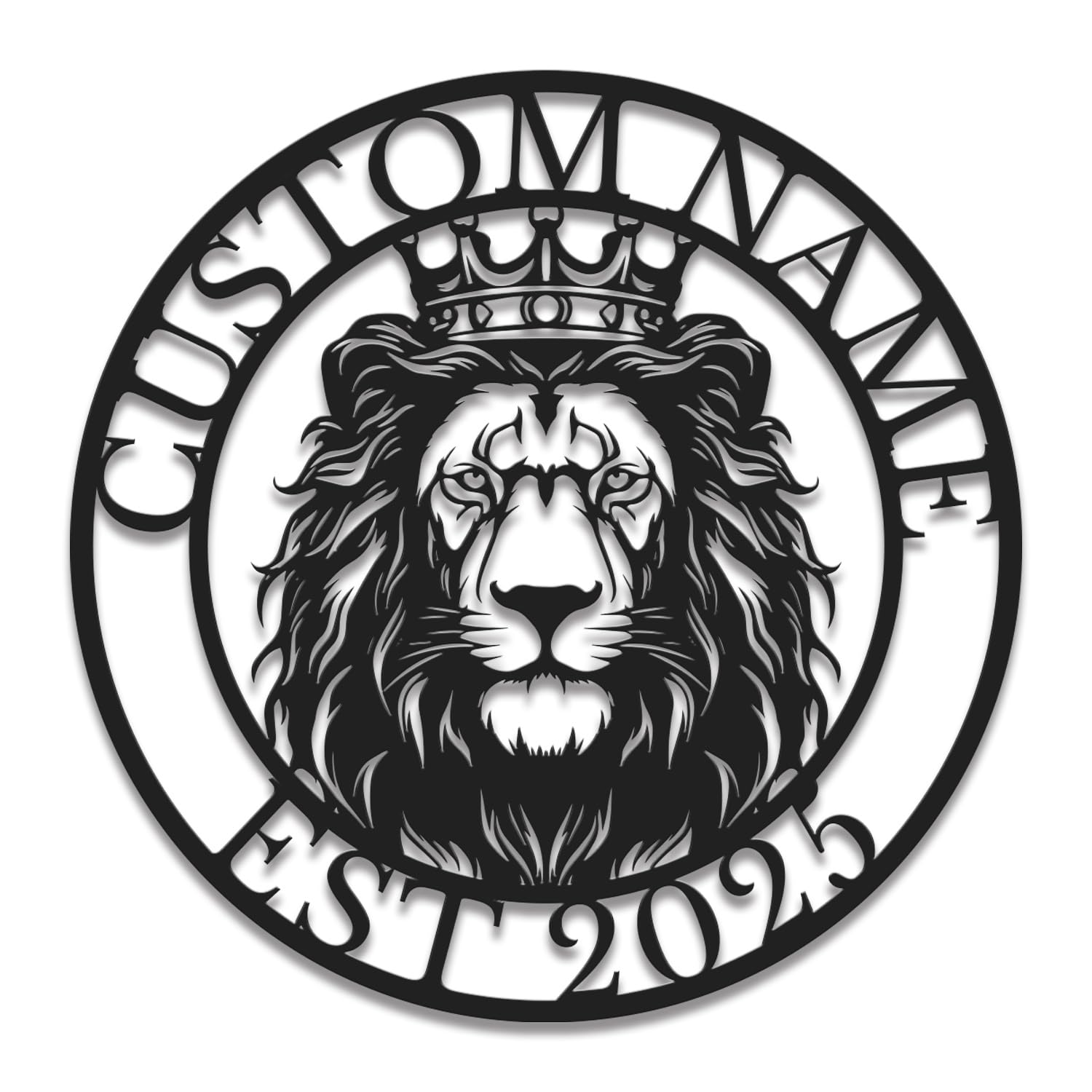 Gewasi Boys Style-1 Custom Lion Metal Wall Art - Personalized Name Sign For Home, Nursery Or Office - Wild Animal Decor Gift For Girls & Lion Lovers (Style-1)