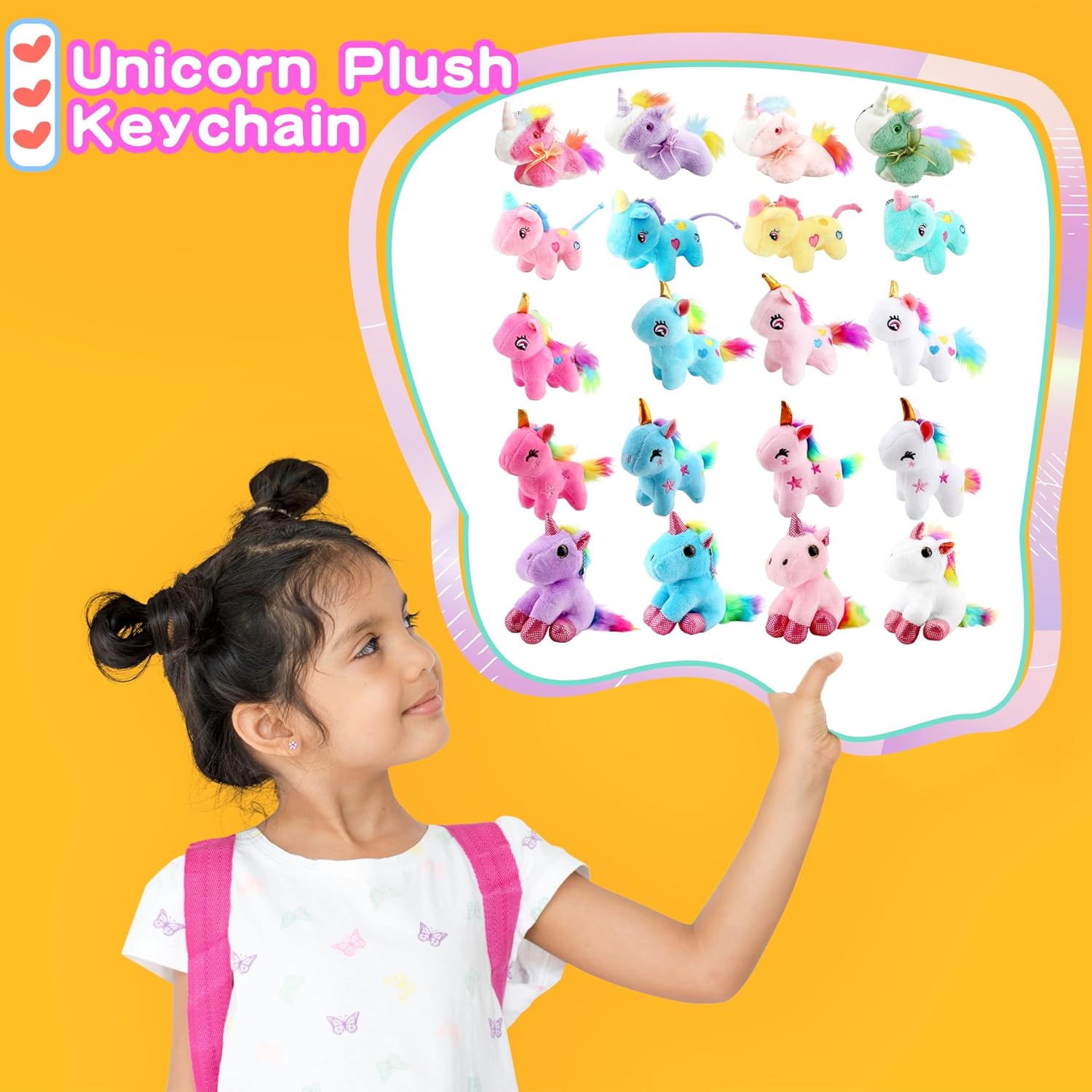 20 Pcs Mini Unicorn Stuffed Animal Unicorn Party Favors 4.8" Inch Unicorn Keychain for Kids Birthday Party Wedding Gift Goodie Bag Stuffer