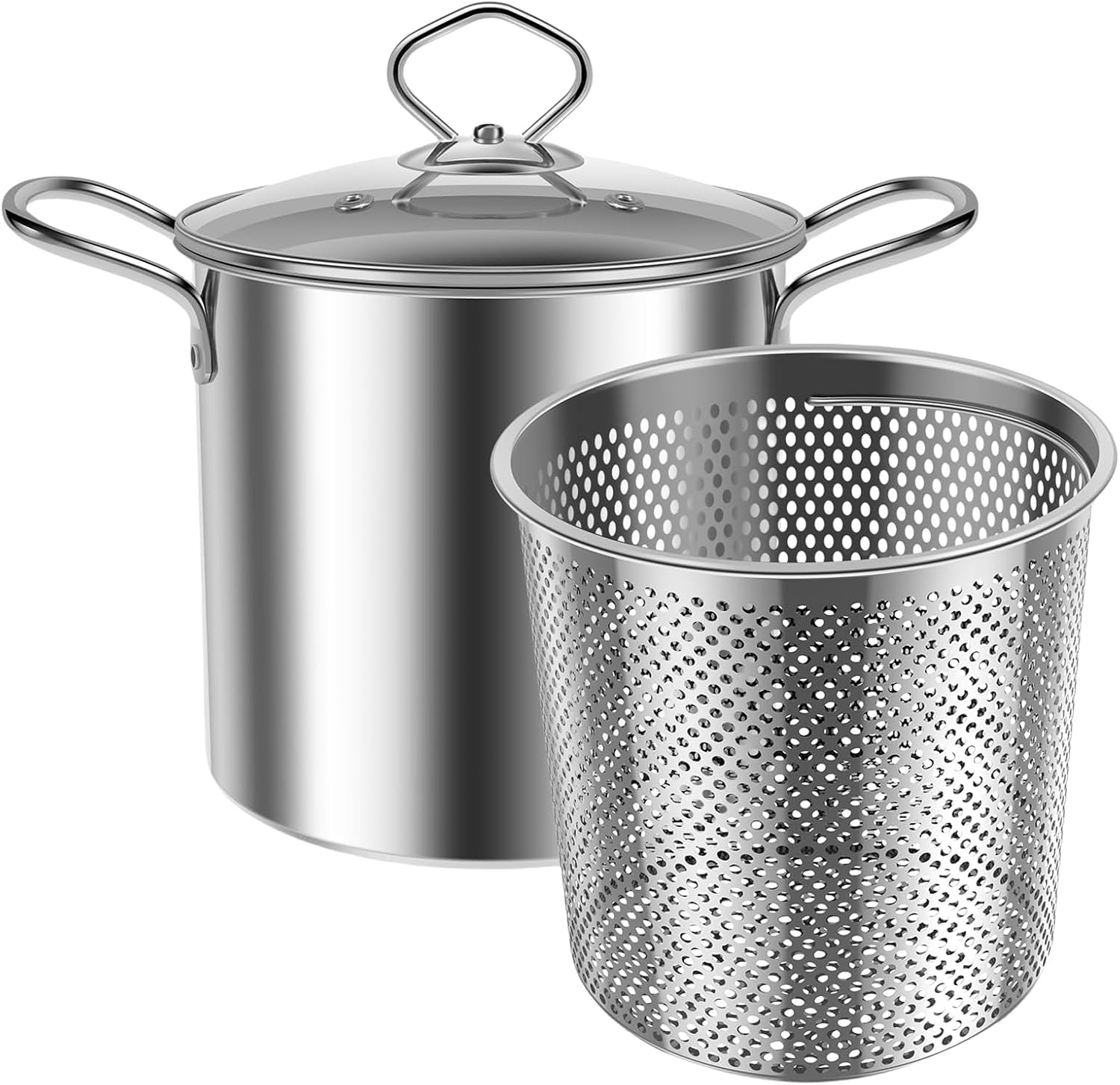 Deep Fryer Pot, 3.5L French Fries Fryer Pot, Kitchen Accessories Tool, Portable Cooking Frying Pots with Anti-Scald Handles