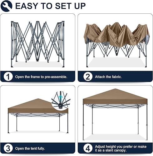 Miniatura 3 de COOSHADE - Tienda de campaña plegable con patas rectas, refugio de protección solar instantánea, genial cabaña portátil