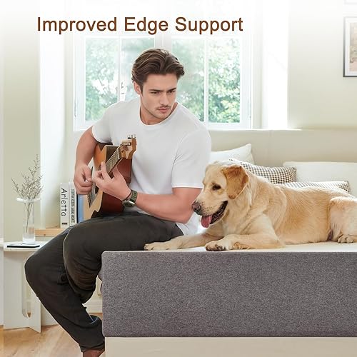 Miniatura 7 de Colchón de tamaño matrimonial, colchón matrimonial de espuma viscoelástica de gel de fibra de vidrio de 8 pulgadas en una caja, alivio de presión