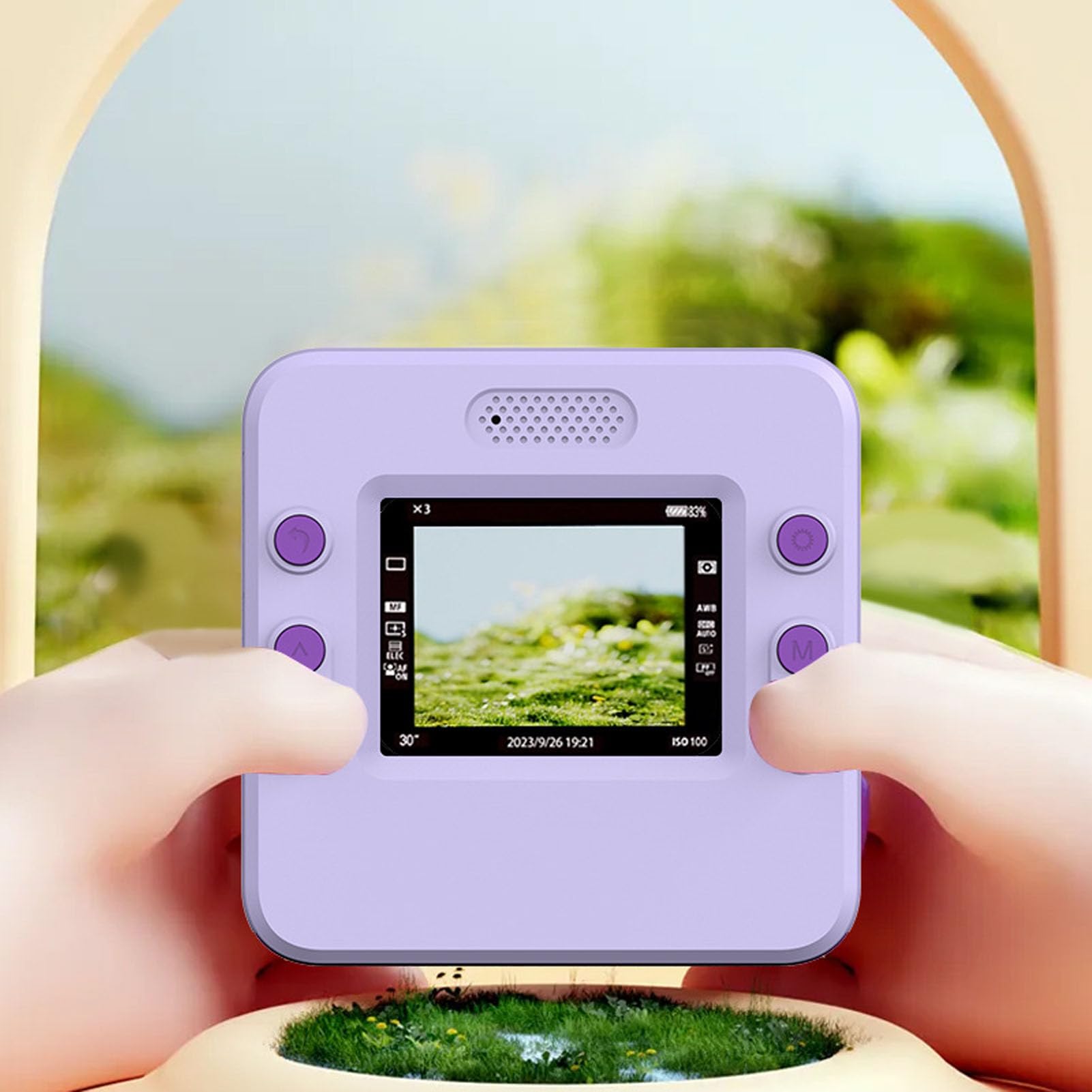Dpofirs Instant Print Camera con capacità 24MP (PURPLE)
