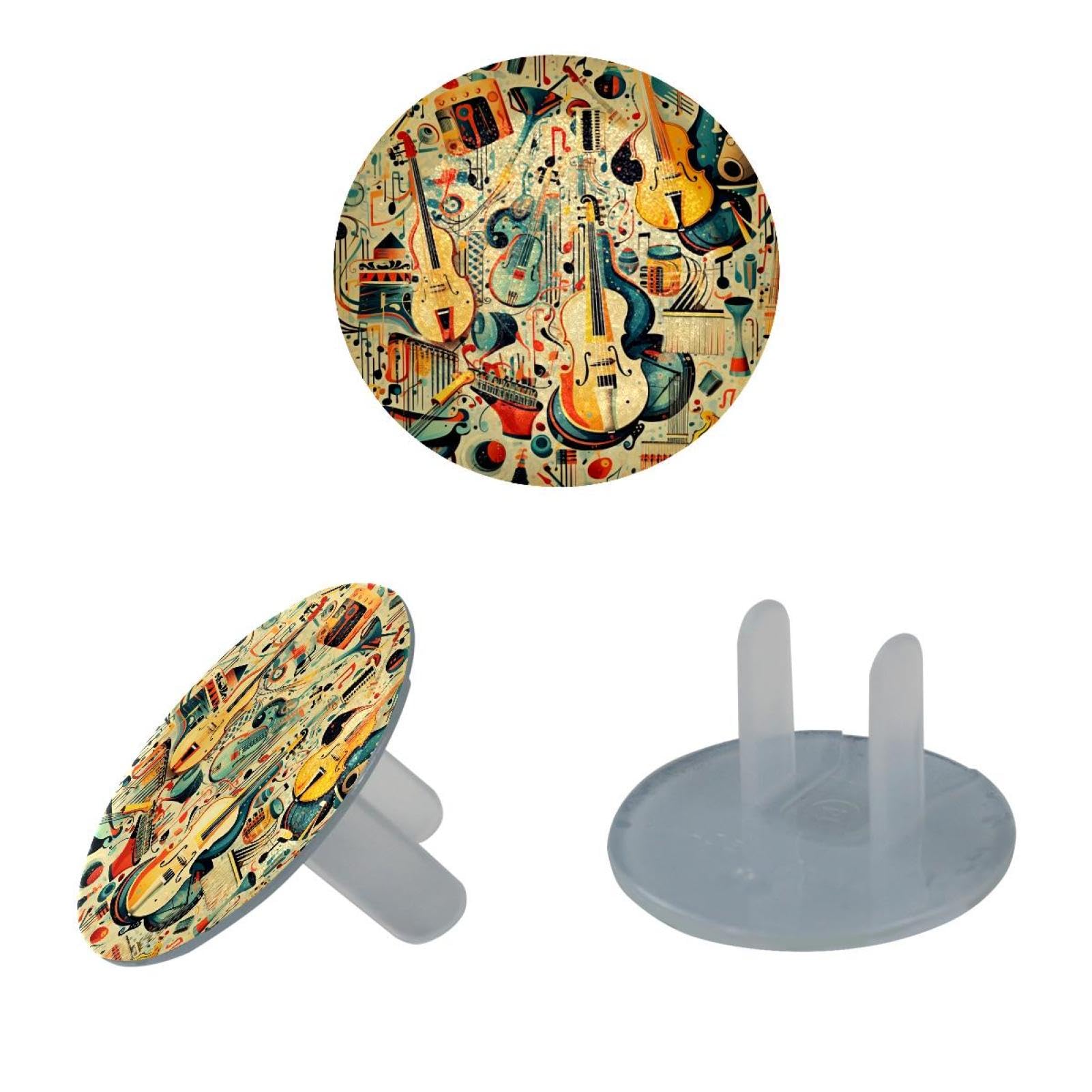 12 Pieces Musical Instrument Childproof Outlet Covers, Safety Socket Protection Caps, 2-Prong Power Wall Plates