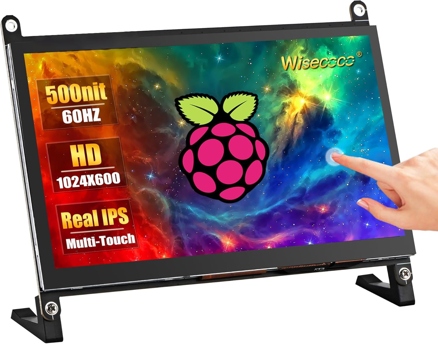 7 Inch Touchscreen Monitor for Raspberry Pi HDMI IPS 1024 x 600 Mini LCD Display for RPI Pi 5/4B/3B 2 Zero B B+ Windows Driver-Free