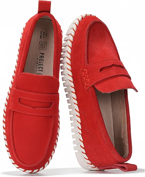 Project Cloud Genuine Leather Loafers for Women - Memory Foam Womens Shoes - Non Slip Spring Loafers Flexible Sole - Fashion Shoes for Women 2025 (Filide)