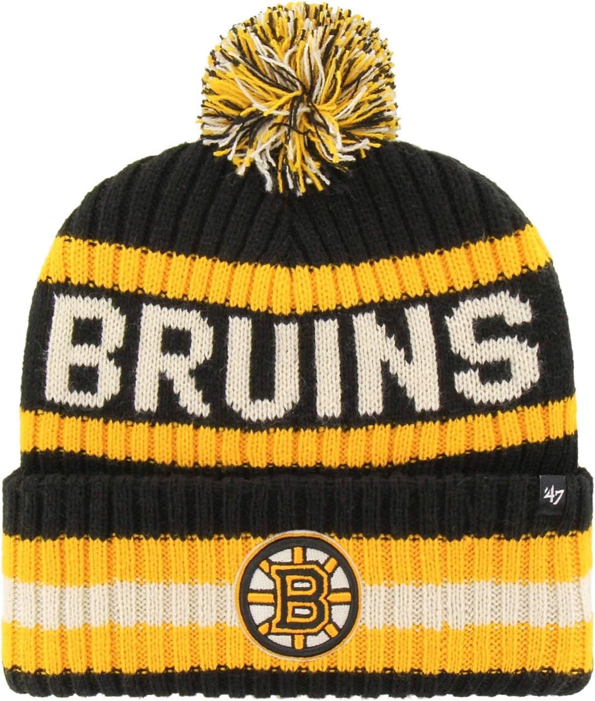 47 NBA Unisex-Adult Team Color Officially Licensed Primary Logo Bering Sport Knit Cuffed Pom Beanie Cold Weather Hat