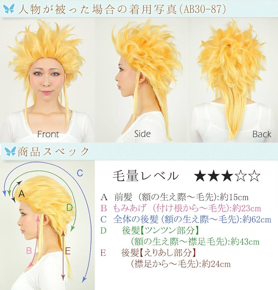 Amazon.co.jp: 富士達（フジタツ） コスプレ ウィッグ ワイルド オール