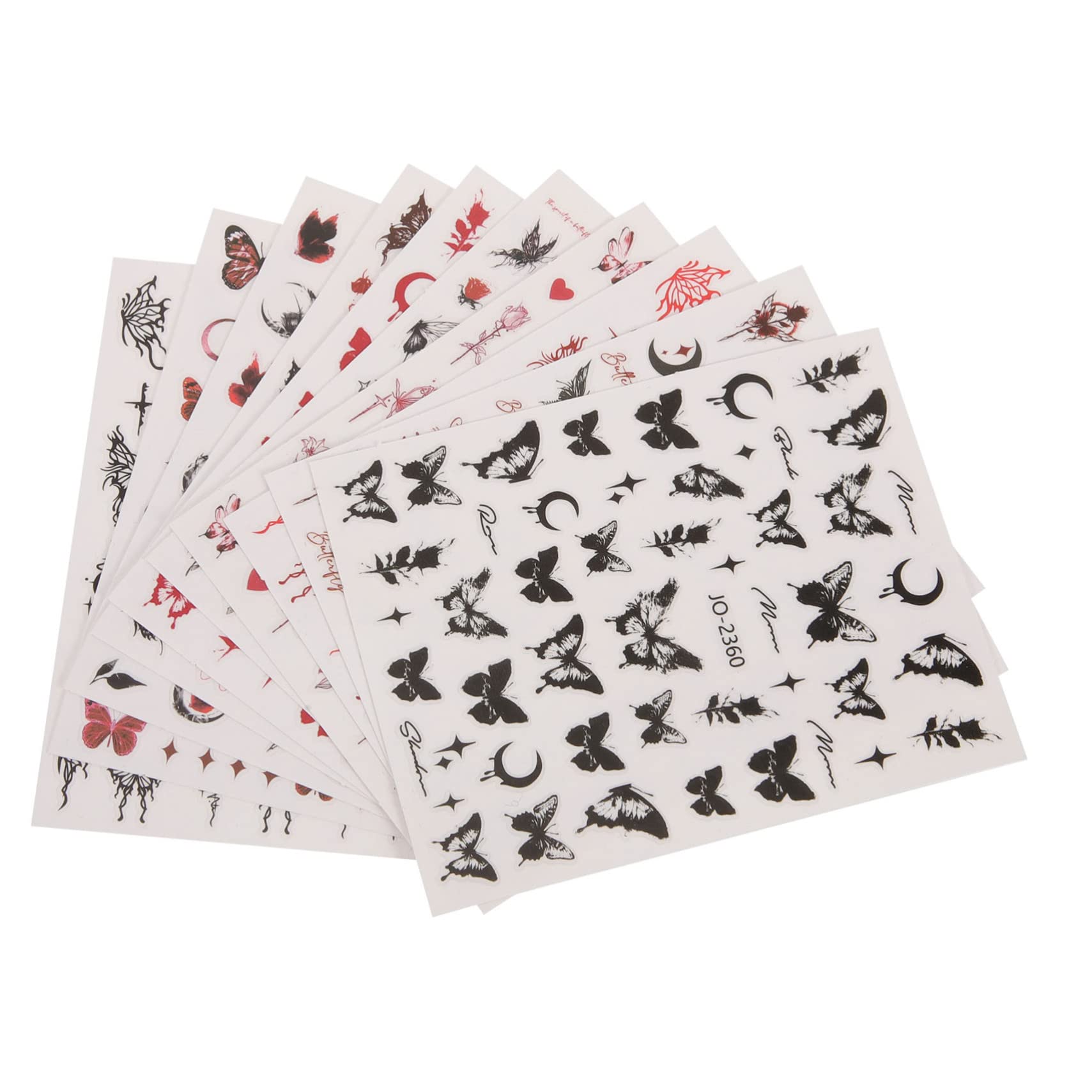 VALICLUD 5 Set Adesivo A Farfalla Scuro Per Adesivi Guidato Rapido Arte Giglio Etichetta Uv Carino Premere- Unghie Dei Piedi Decorazione Delle Unghie 12 Fogli*5