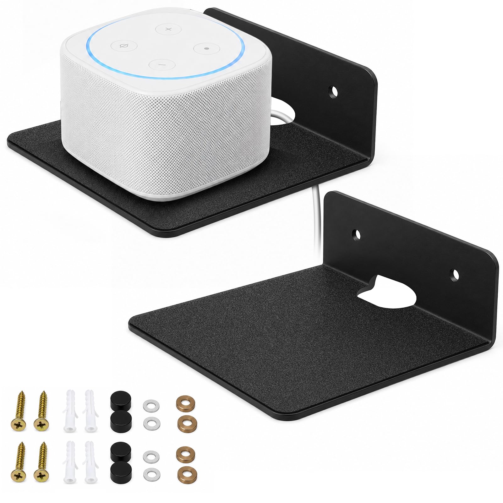 TRINENOX Small Speaker Wall Mount with EVA Pad, 4.25 in Metal Speaker Shelf