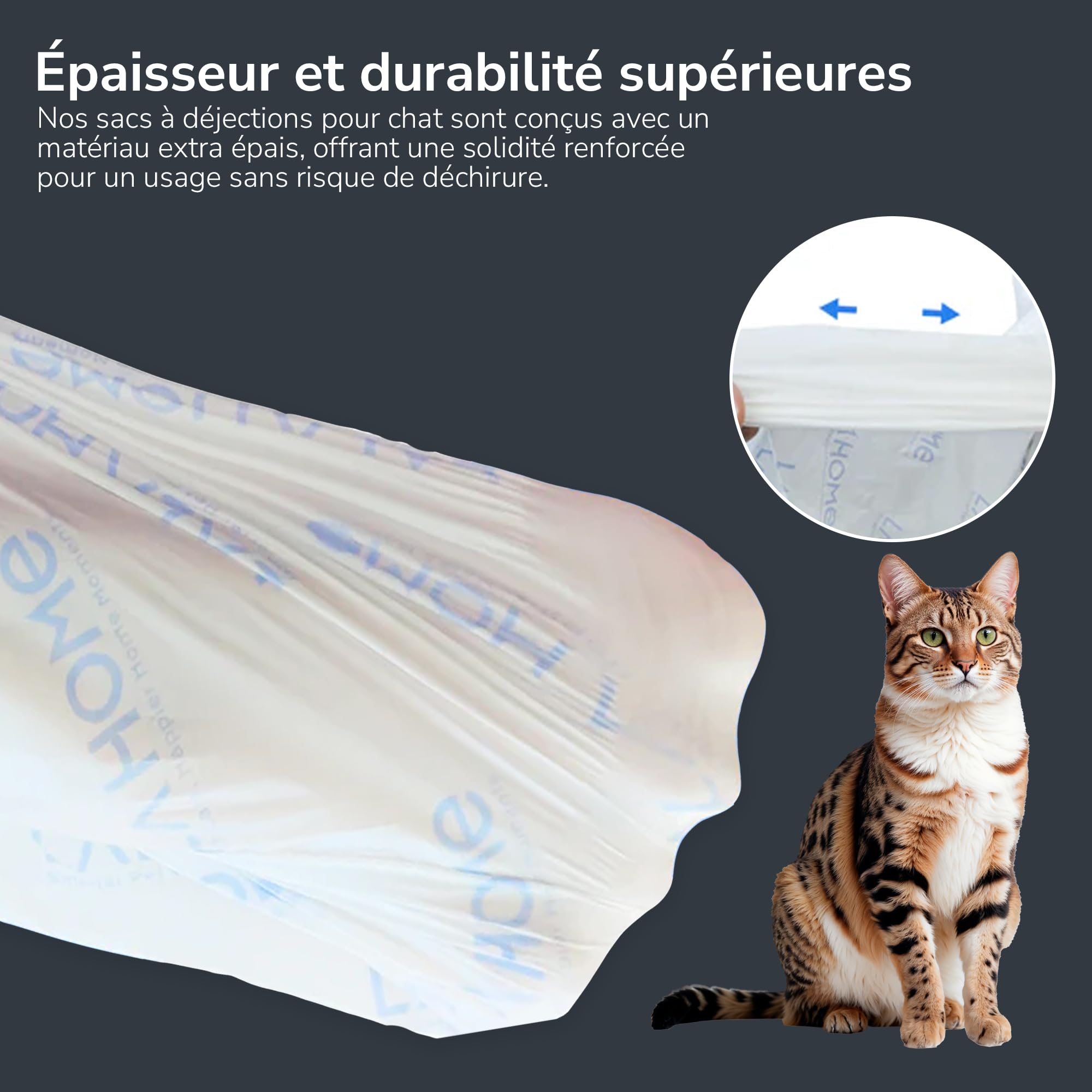 Sac Poubelle de Doublure pour litière autonettoyante – Sac Poubelle de Recharge pour litière Automatique pour Chat, 36 Sacs à déchets compatibles avec Cordon de Serrage – LALAHOME