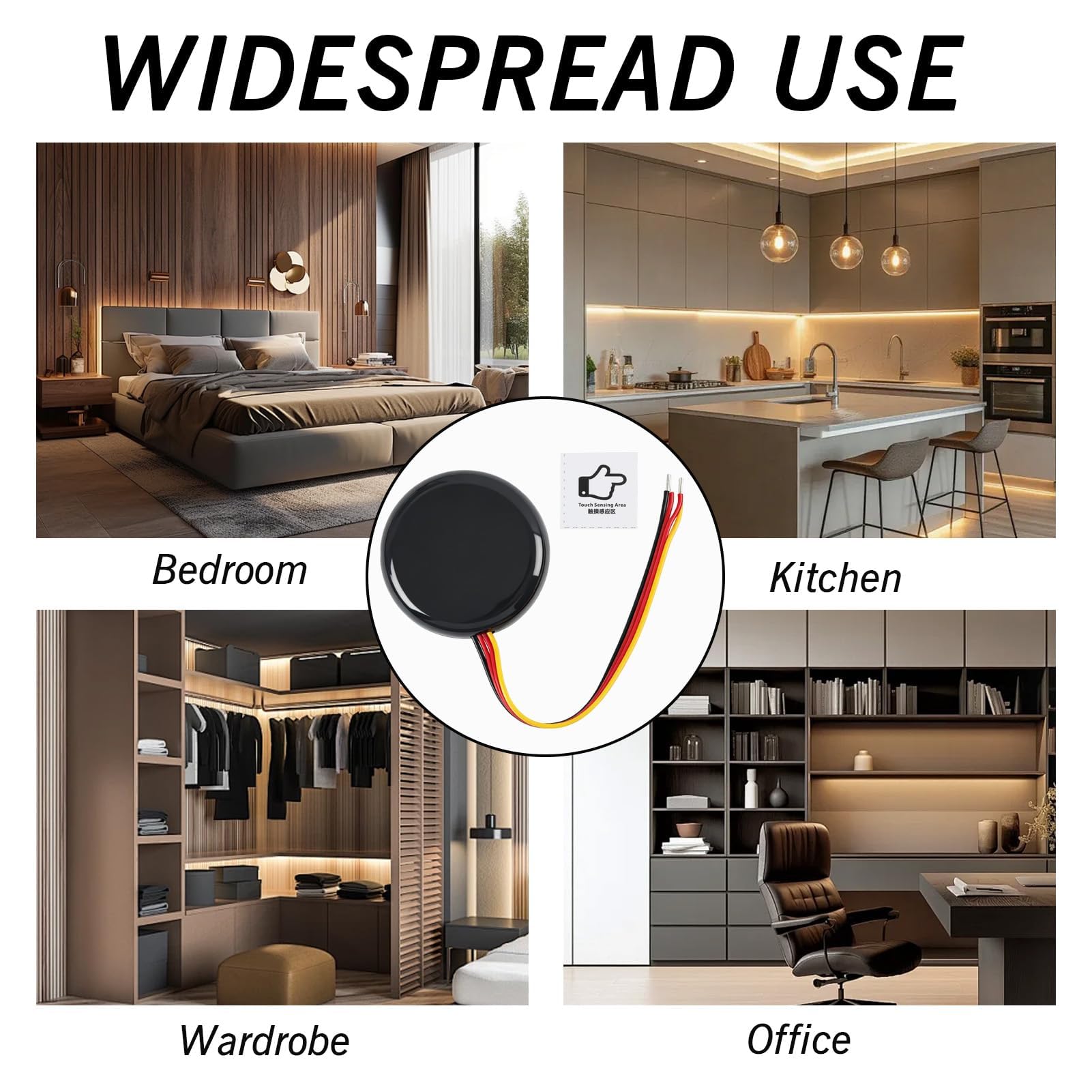 LED-Touch-Schalter, Touchdimmer 12 V, 36 W, 3 A, verdeckter Induktionsschalter, für Holz, Glas, Stein, unsichtbarer Sensor für LED-Streifen, Beleuchtung, Schrank, Smart Home