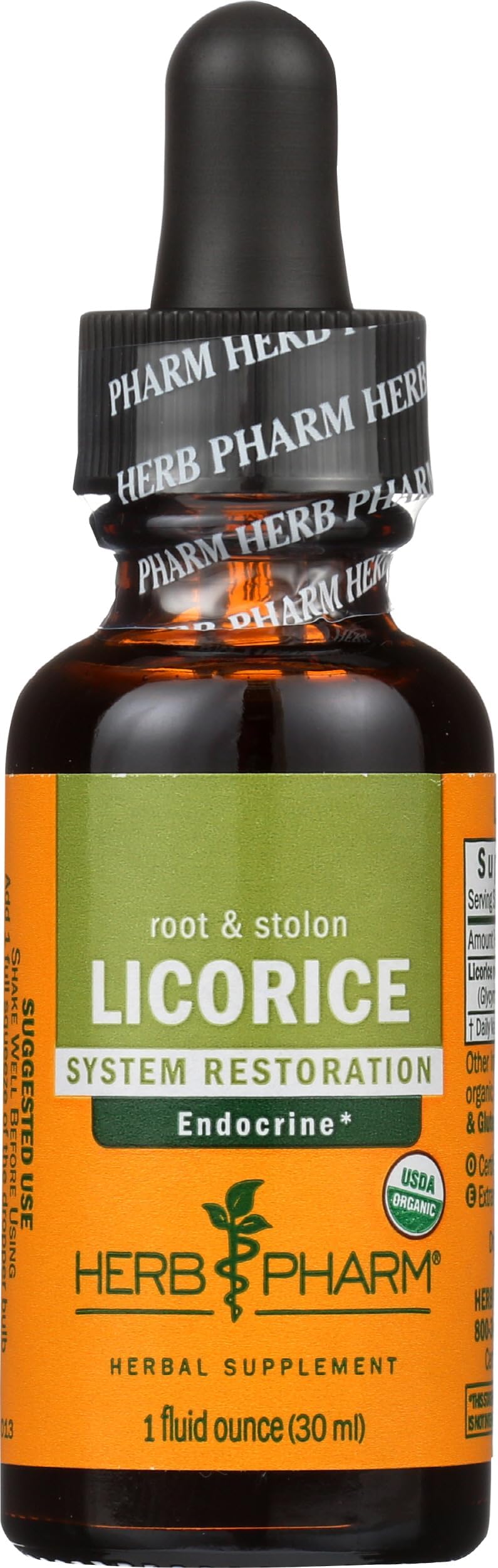 Herb Pharm Certified Organic Licorice Liquid Extract for Endocrine System Support - 1 Ounce (DLIC01)