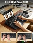 Wireless Keyboard and Mouse Combo - Ergonomic Full-Size Keyboard with Wrist Rest, Phone Holder, Quiet Typing, Power-Saving Sleep Mode, 2.4GHz USB Cordless Mouse for Windows Mac Laptop PC (Black)