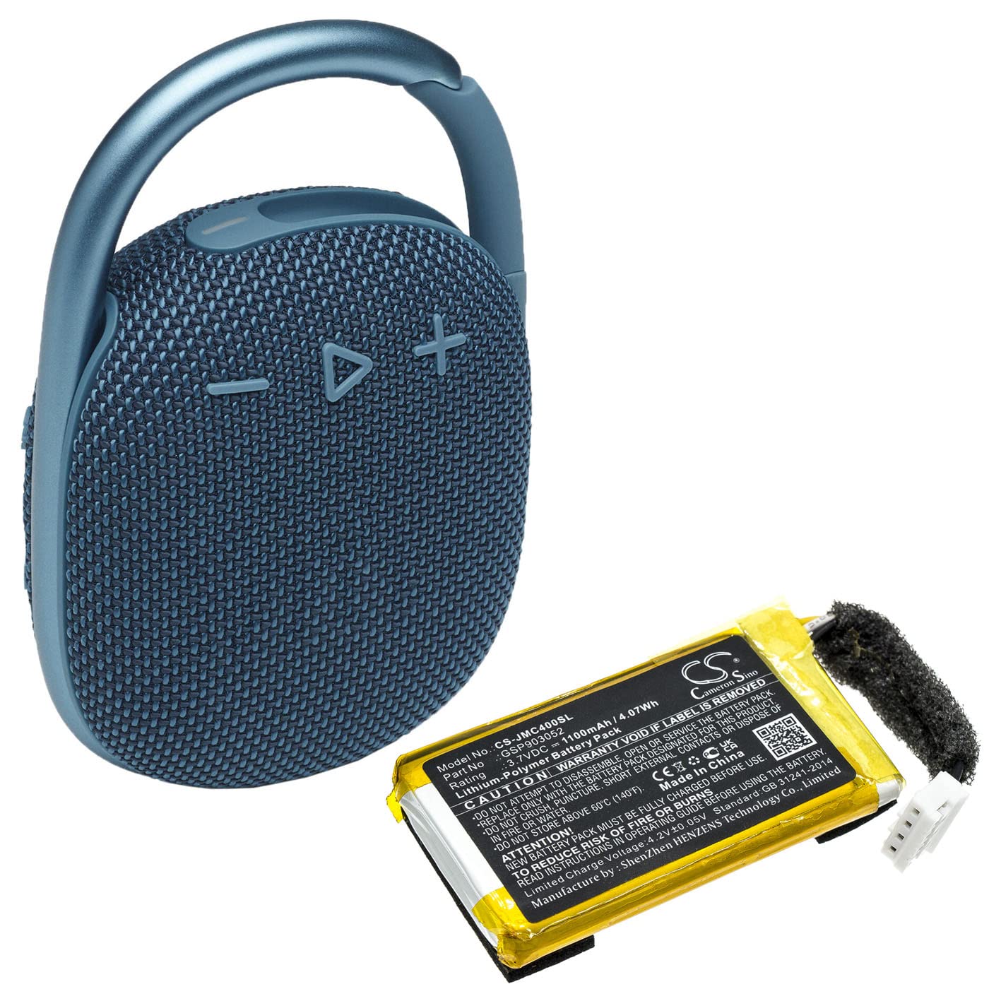 Cameron Sino Battery for JBL AN0402-JK0009880, Clip 4 PN:JBL GSP903052 1100mAh / 4.07Wh