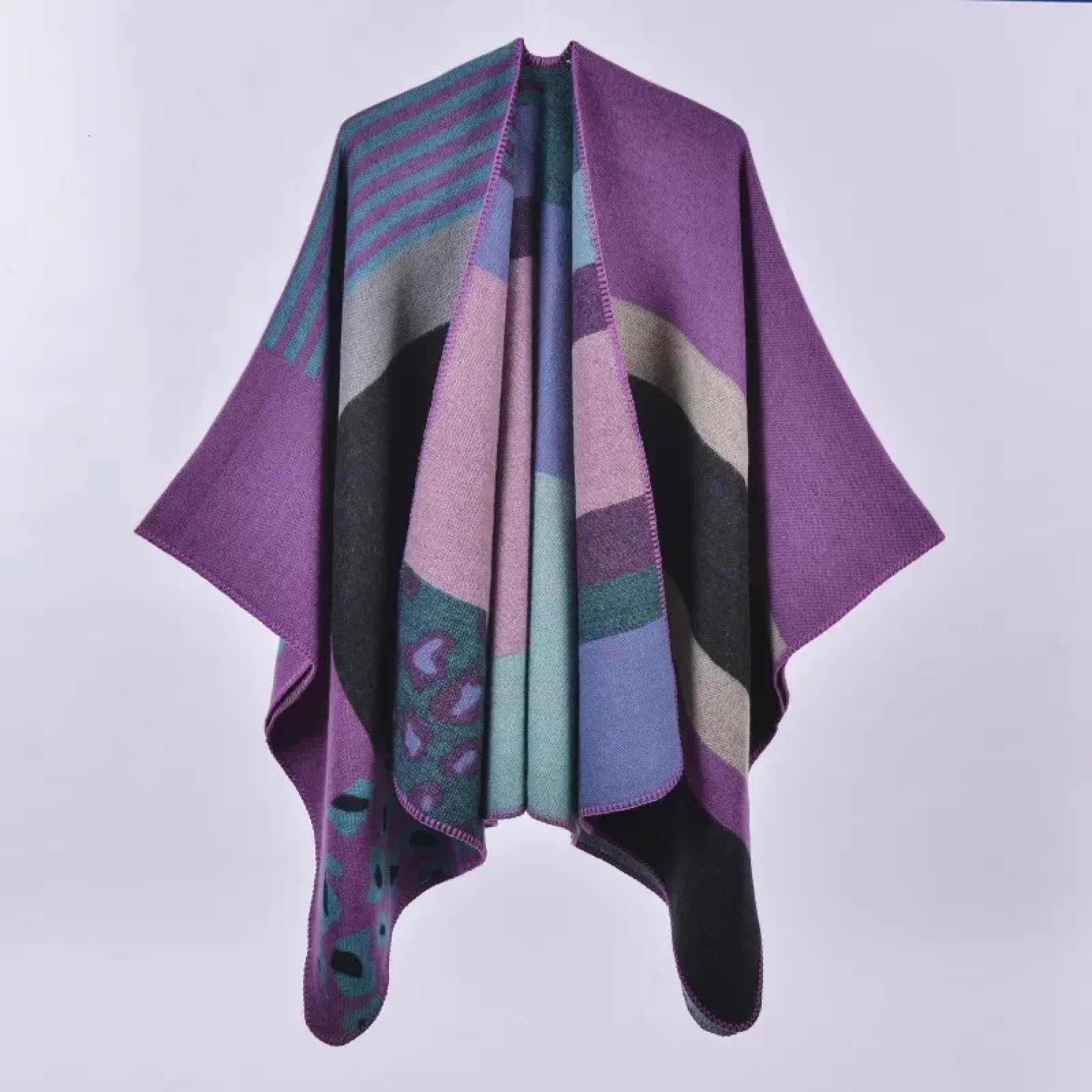 Schals Tücher Halstuch Scarf Herbst Und Winter Schal Plaid Reise Schal Imitation Ethno-Stil Split Verdickt Mantel Für Frauen