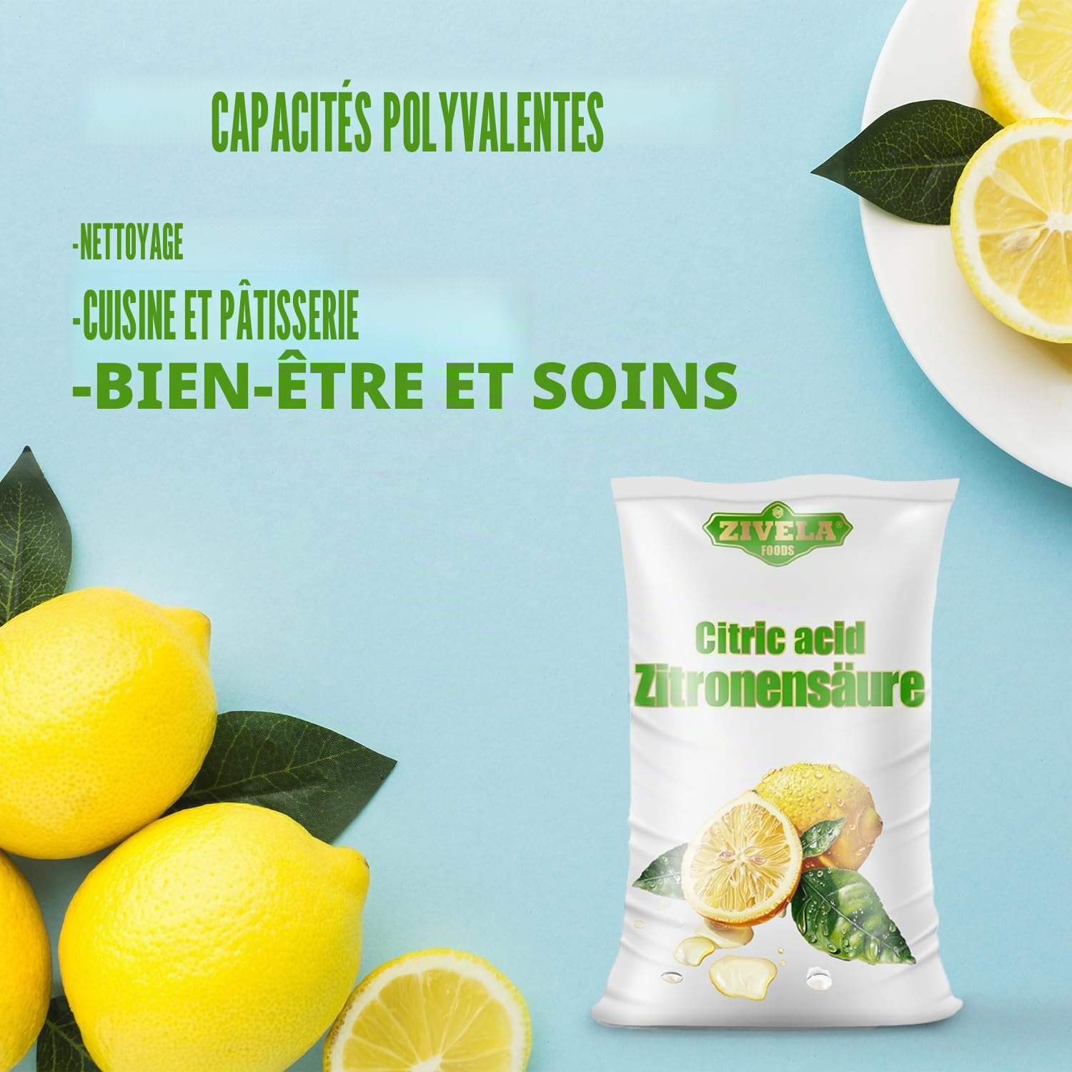 30 kg d'acide citrique en poudre de qualité alimentaire | Remède maison pour la cuisine et la maison | 30 kg d'acide citrique 100 % pur | Acide citrique E330 (25 kg + 5 kg)