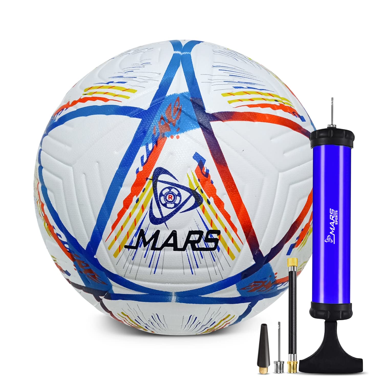 Mars SportsSoccerball Ball كرة قدم Fifa World Cup Qatar 2022 Football with Air Pump & Accessories (5, World Match)