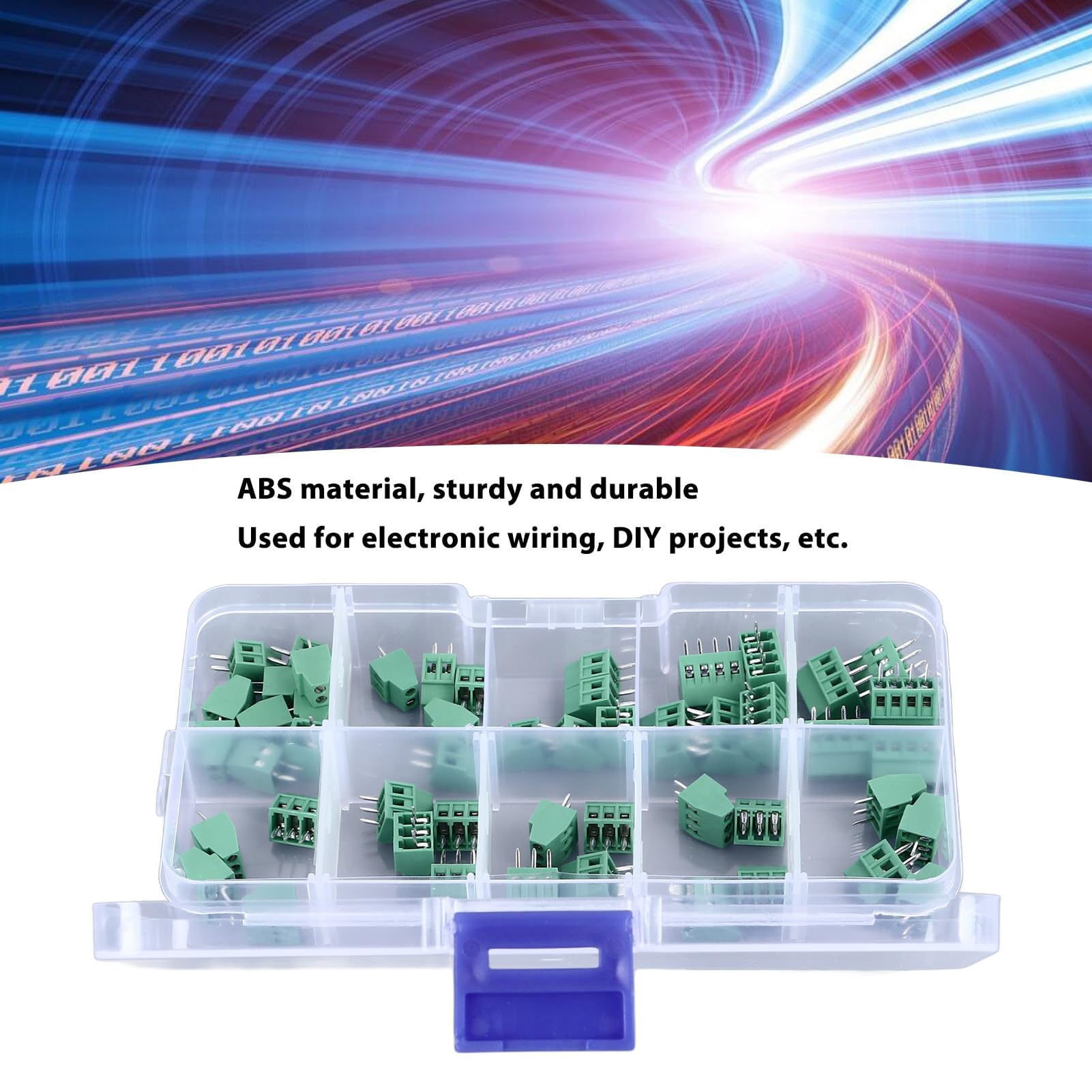 Zestaw złączy zaciskowych 50 szt. 2,54 mm blok zacisków śrubowych ABS do projektów elektronicznych