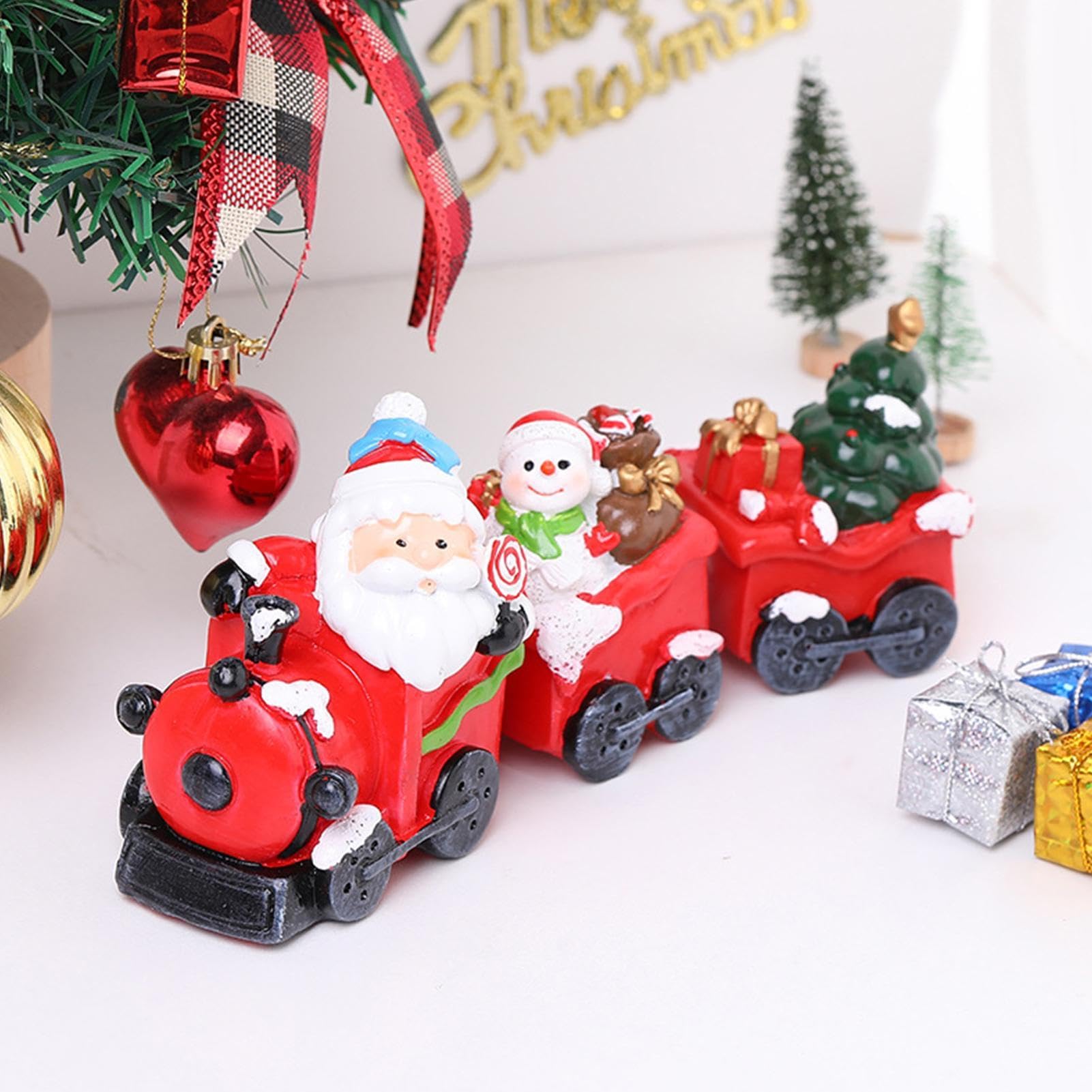 Weihnachtseisenbahn-Set,Weihnachtsspielzeugeisenbahn-Set - Niedliche Weihnachtsdekoration, Weihnachtszug-Sets, kleines Zug-Set - Weihnachtszug-Figur, Lernspielzeug, tragbares