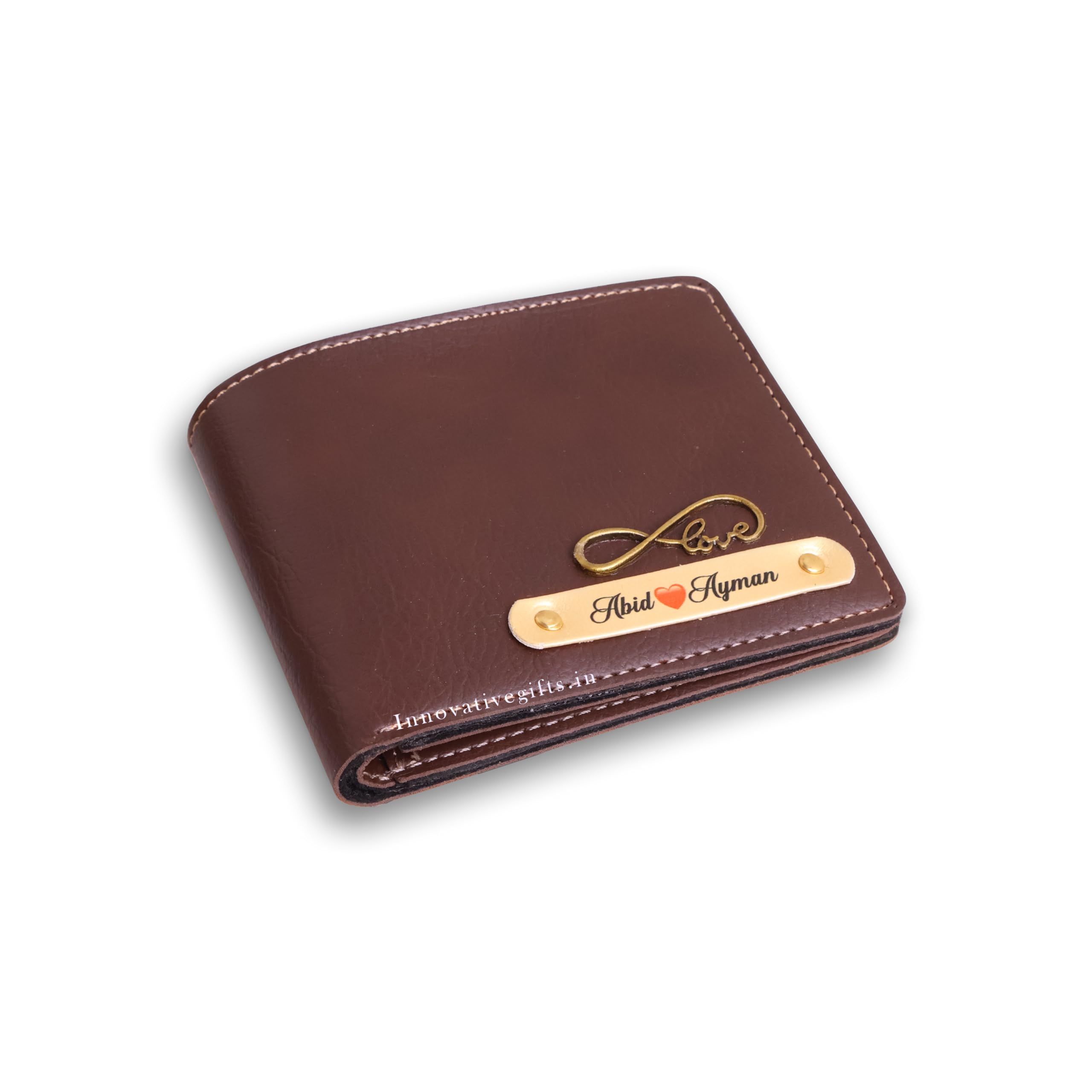 Men's Customized Wallet I Slim Stylish Leather Personalized Purse with Name & Charm I Unique Birthday Anniversary Gift for Men Boy Husband Employees Client I Set of 1 - Brown-image-45
