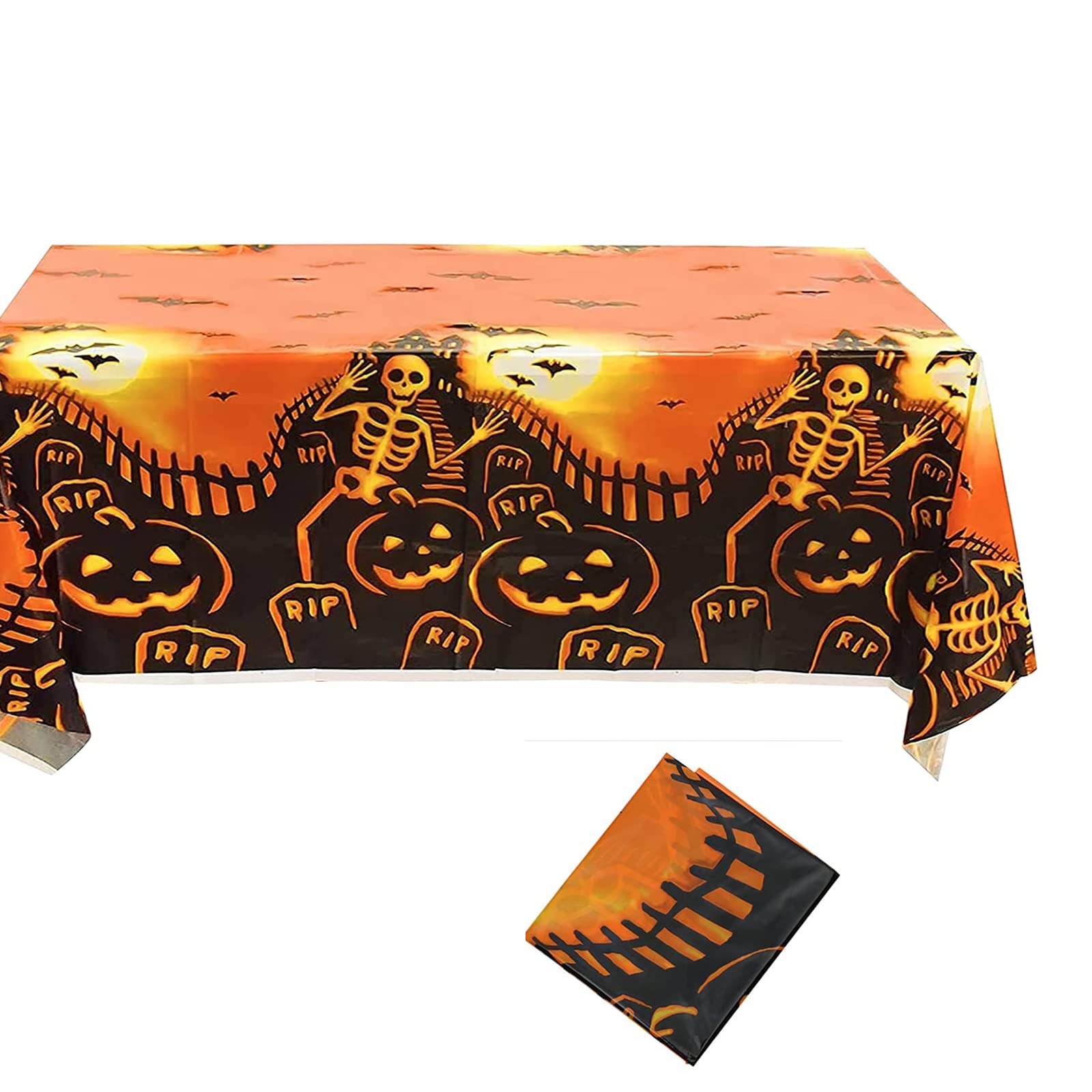 Halloween tablecloth, tablecloth, Halloween decoration, tablecloth, scary pumpkin, waterproof plastic tablecloth for outdoor/indoor, Halloween party decoration
