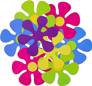 50 Pieces Retro Flower Cutouts Retro 60s Party Prop Paper Flower Cutout for Party Decorations