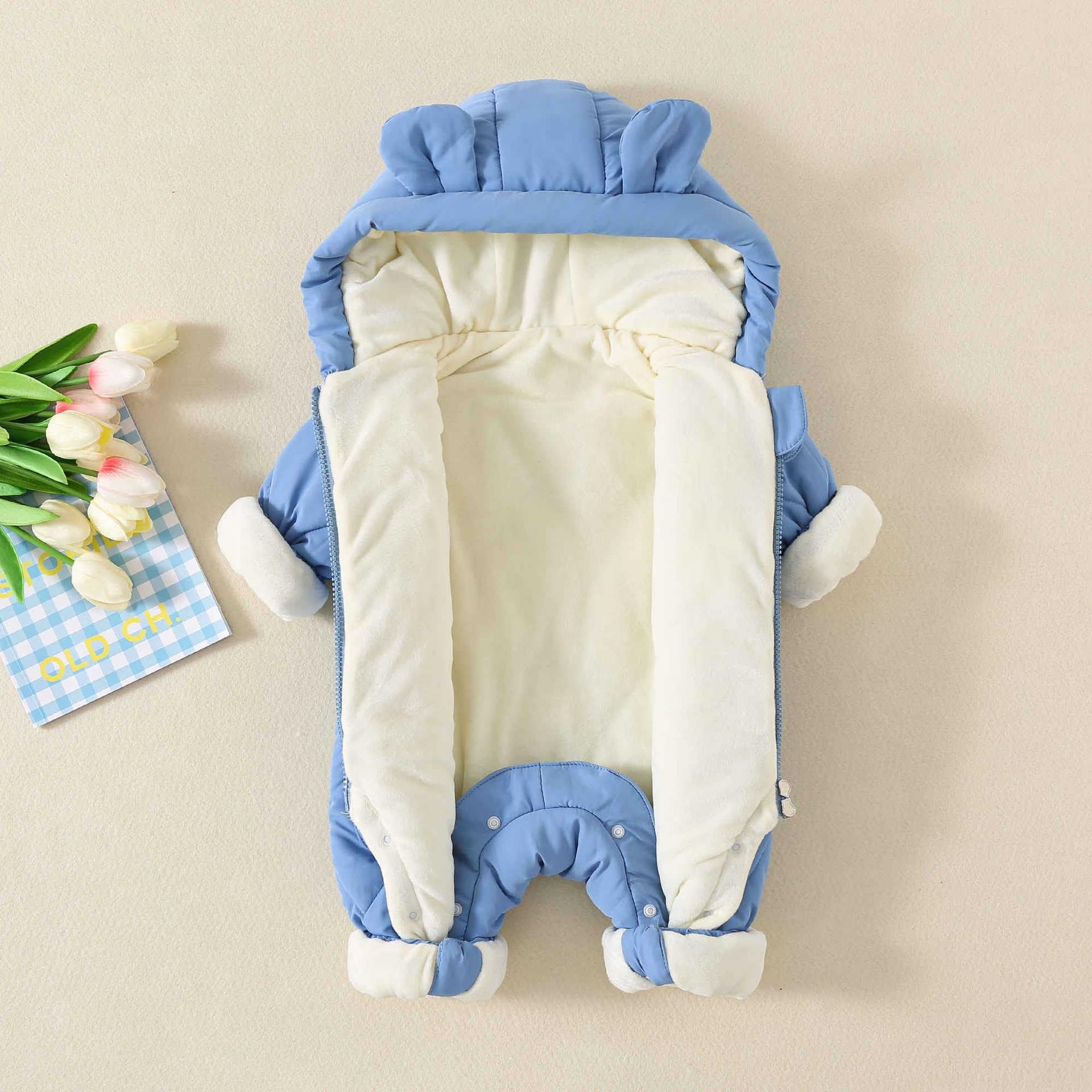 JiAmy Mono de invierno para bebé, bebé niño, niña, pelele de invierno, recién nacido, traje de nieve de 0-12 meses