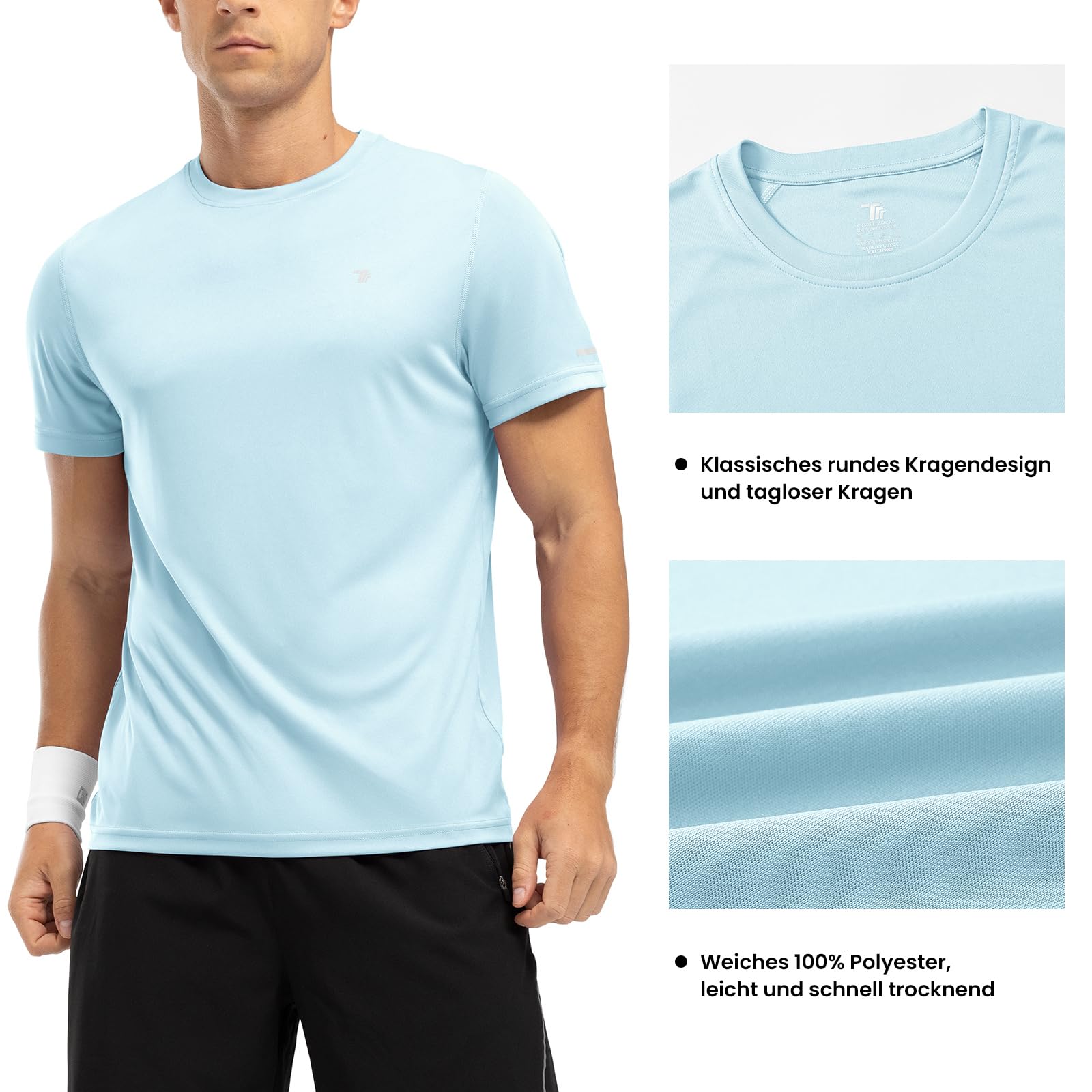 YSENTO Rashguard - Camiseta de natación para hombre, secado rápido, manga corta, protección solar, camiseta de agua