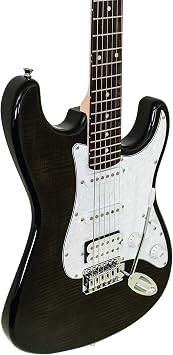 Washburn Sonamaster SDFTB Deluxe Electric Guitar, Transparent Black (SDFTB)