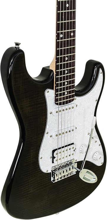 Washburn Sonamaster SDFTB Deluxe Electric Guitar, Transparent Black (SDFTB)